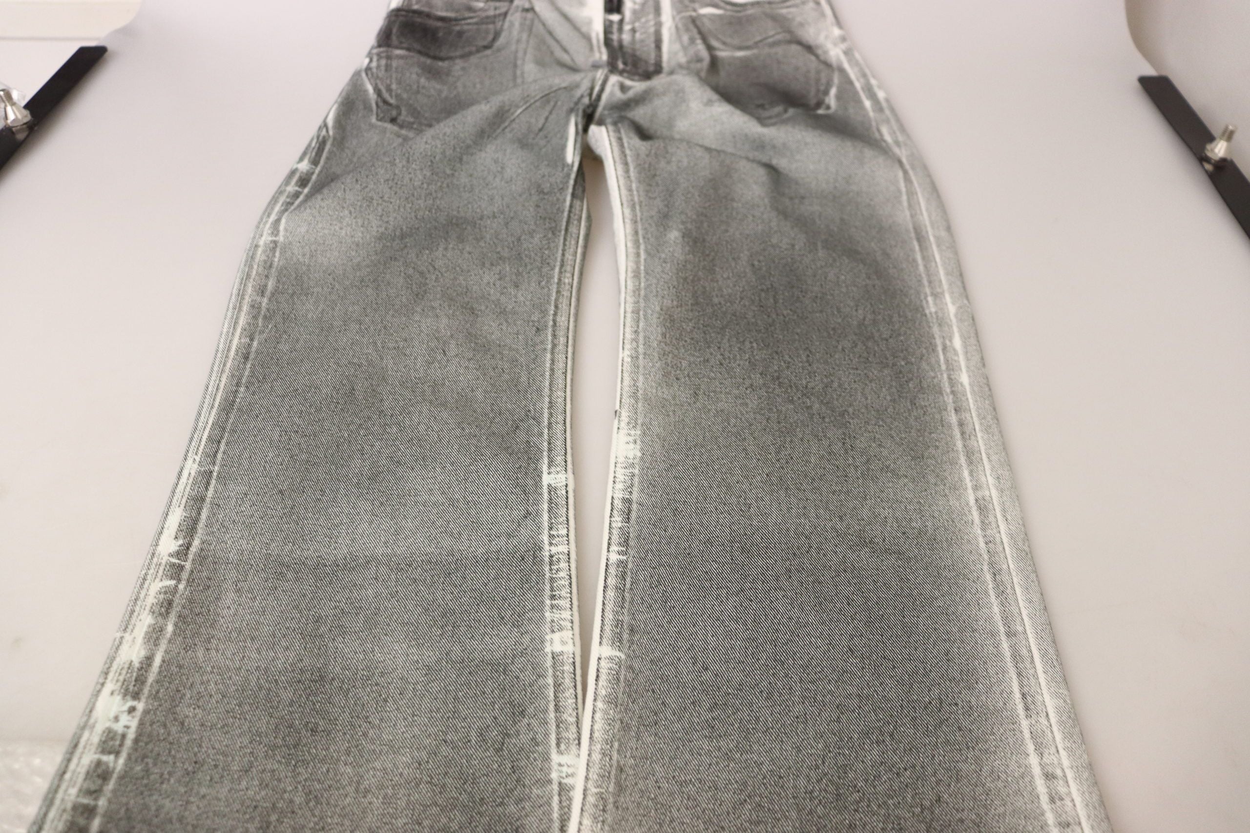 Dolce & Gabbana Graue gewaschene Denim-Hose mit hoher Taille Baumwolljeans-6