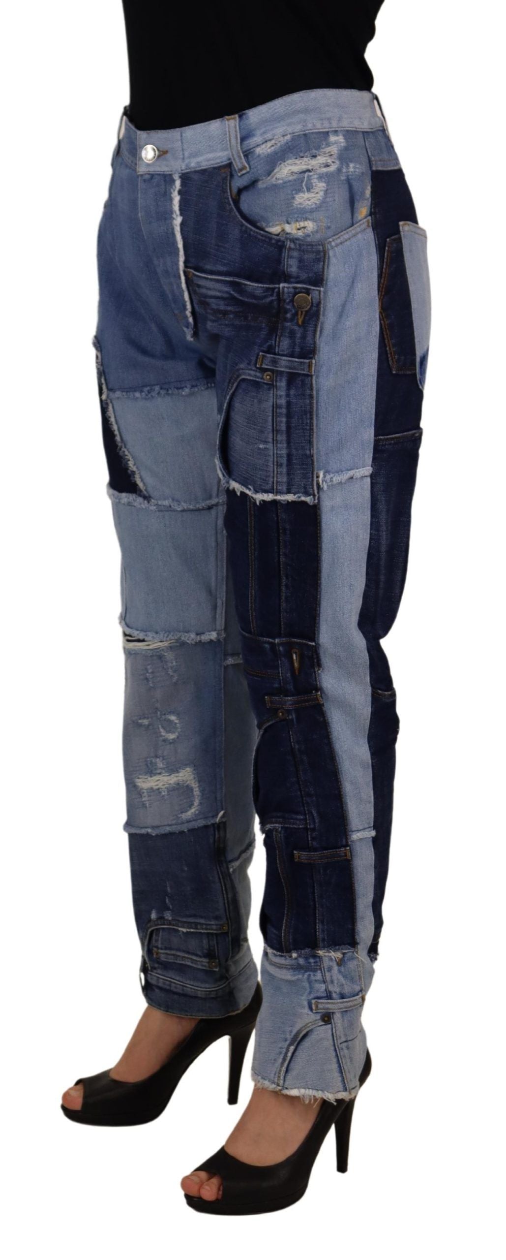 Dolce & Gabbana Multicolor Patchwork Denim High Waist Jeans-2