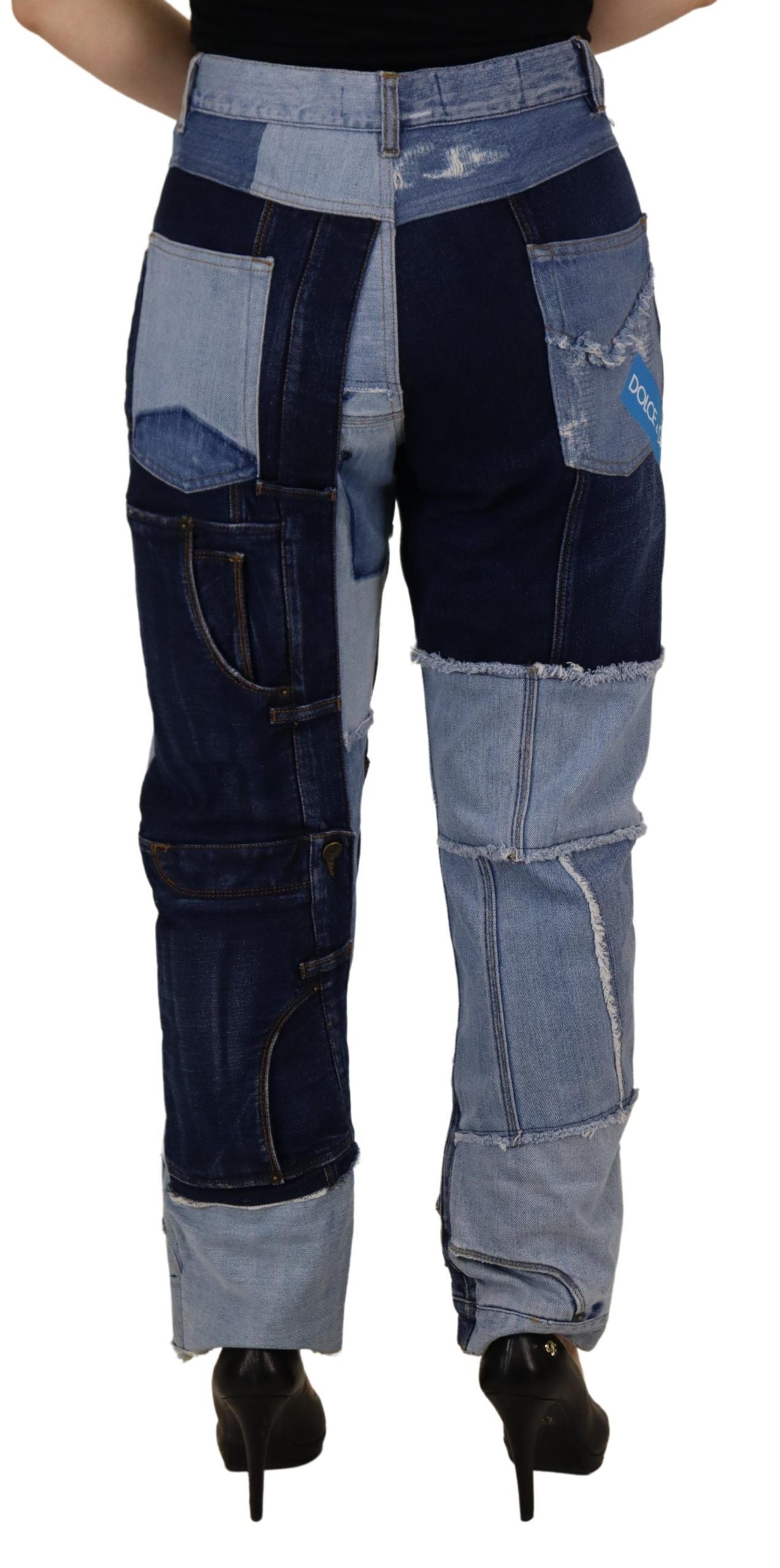 Dolce & Gabbana Multicolor Patchwork Denim High Waist Jeans-3