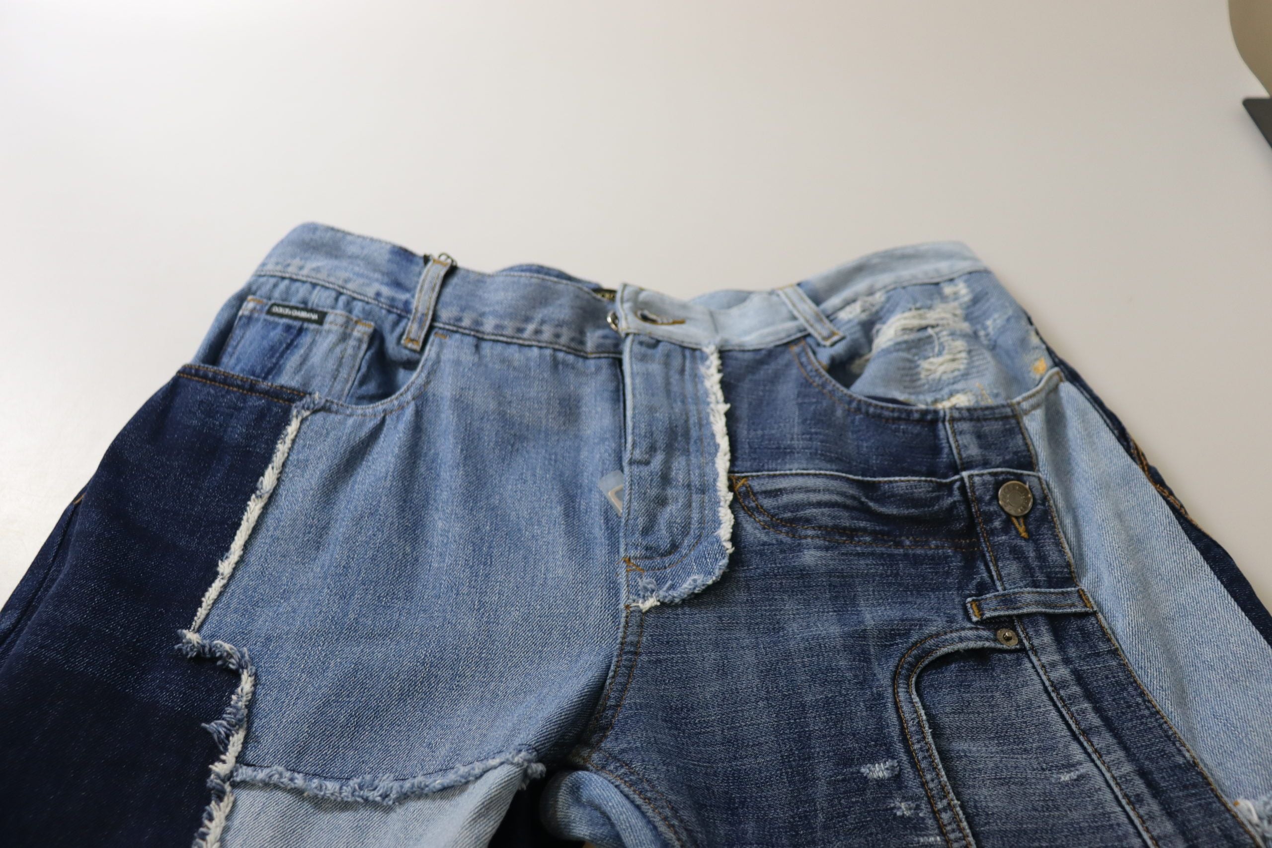 Dolce & Gabbana Multicolor Patchwork Denim High Waist Jeans-4