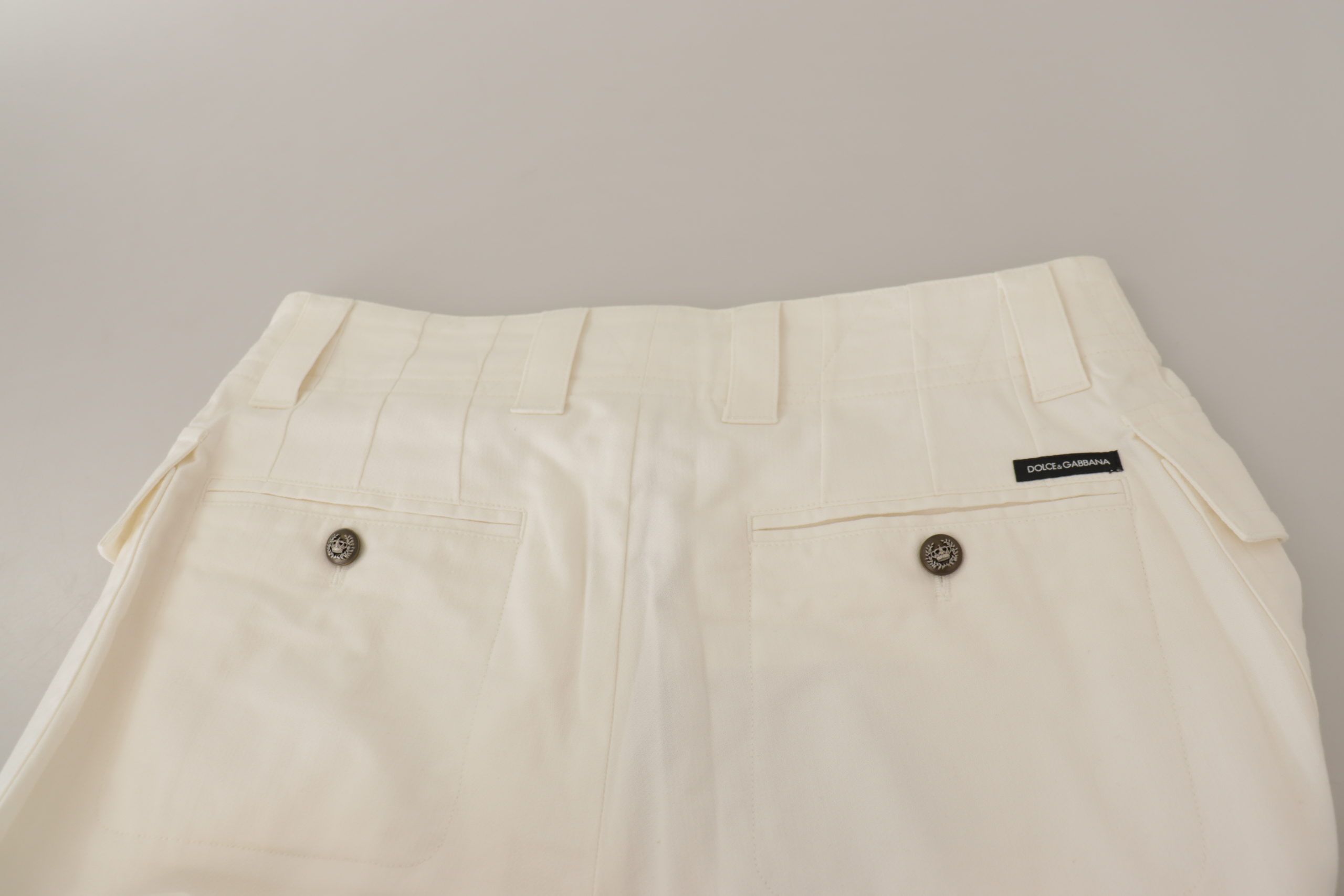 Dolce & Gabbana White tapered high-waisted cotton trousers for women-6