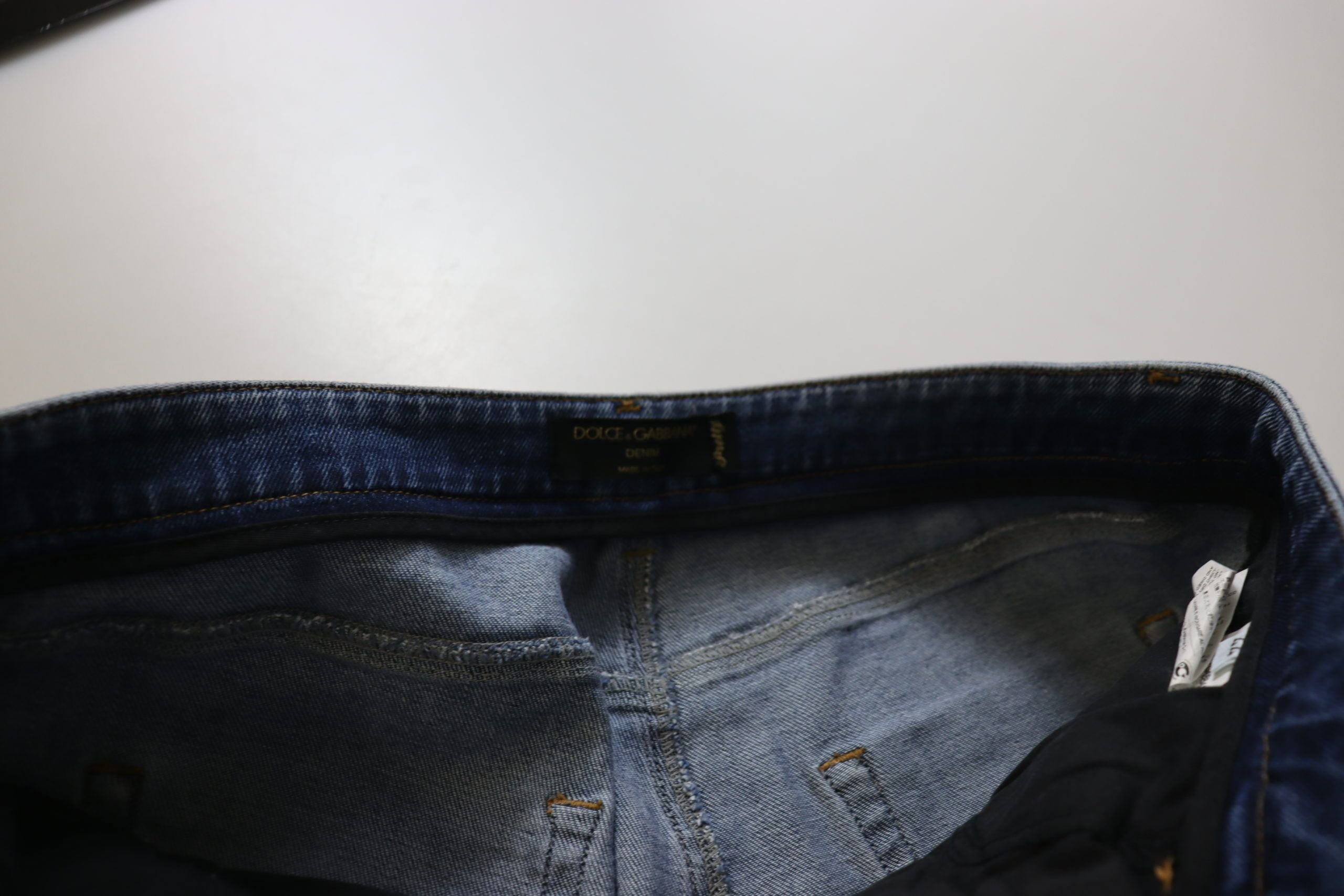 Dolce & Gabbana Blue Washed Cotton Low Waist Denim Skinny Jeans-7