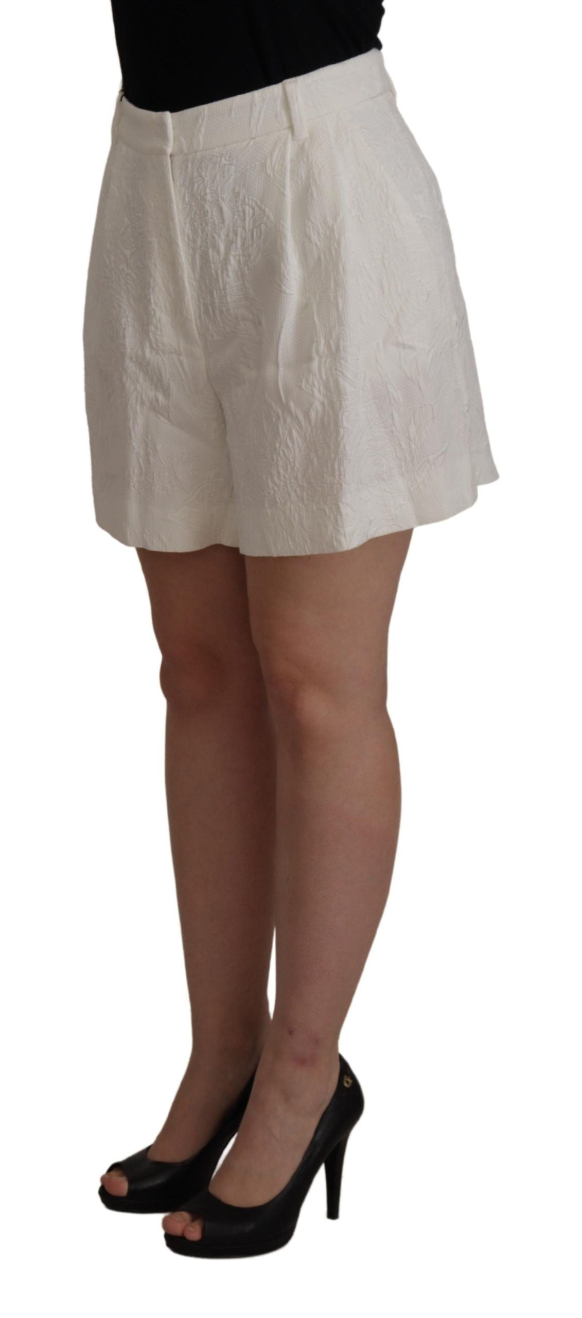 Dolce & Gabbana Weiße Culotte-Baumwollshorts mit hoher Taille-2