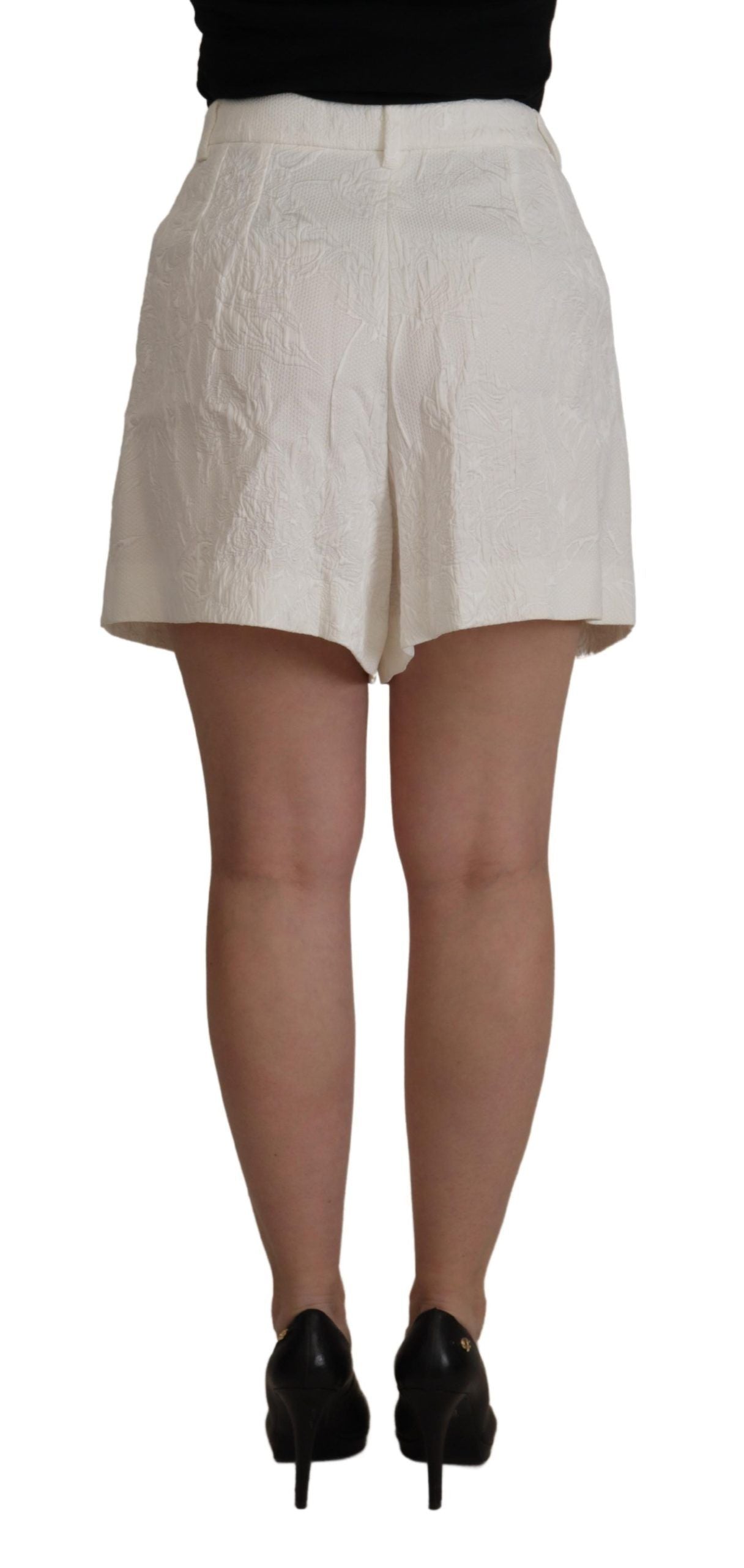 Dolce & Gabbana Weiße Culotte-Baumwollshorts mit hoher Taille-3