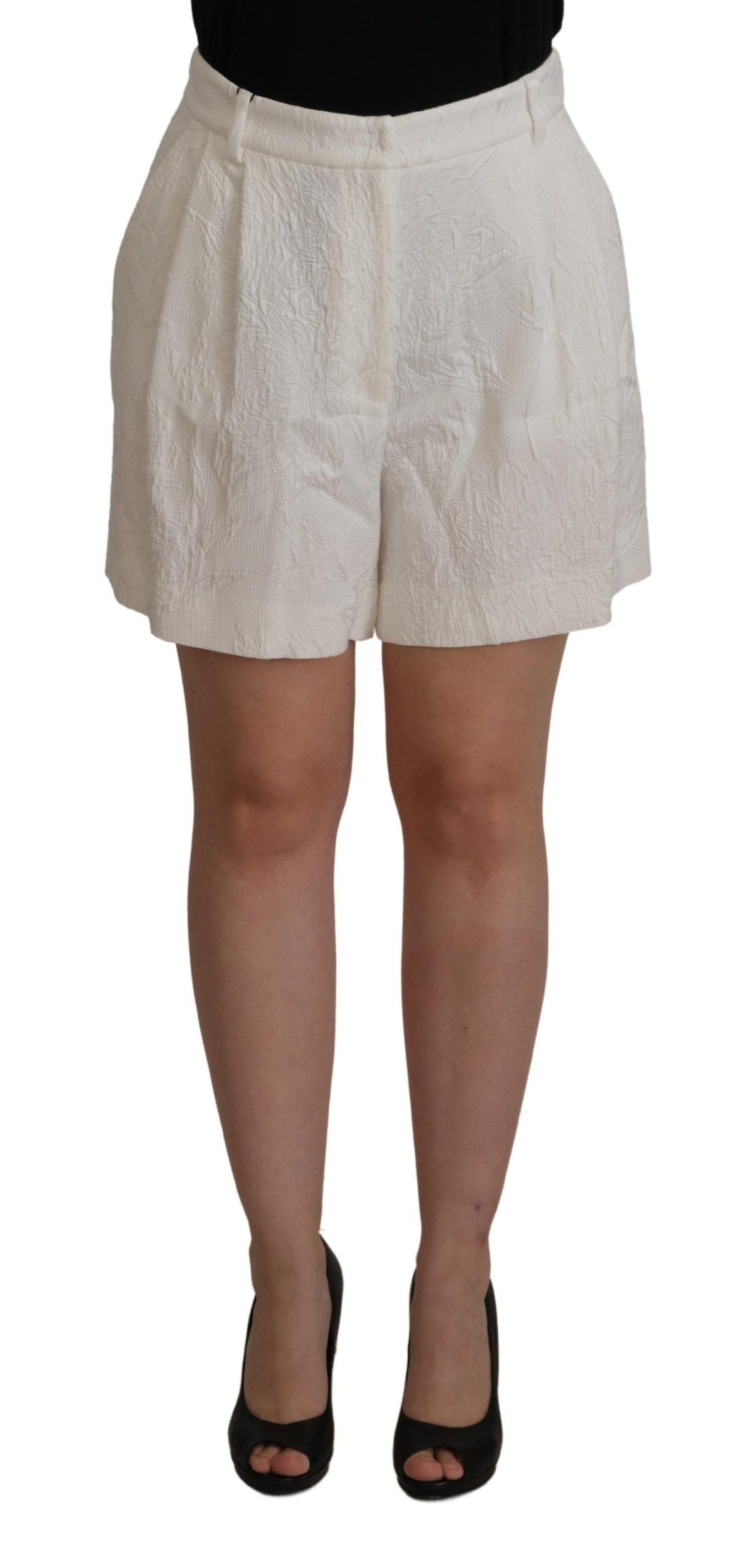 Dolce & Gabbana Weiße Culotte-Baumwollshorts mit hoher Taille-1