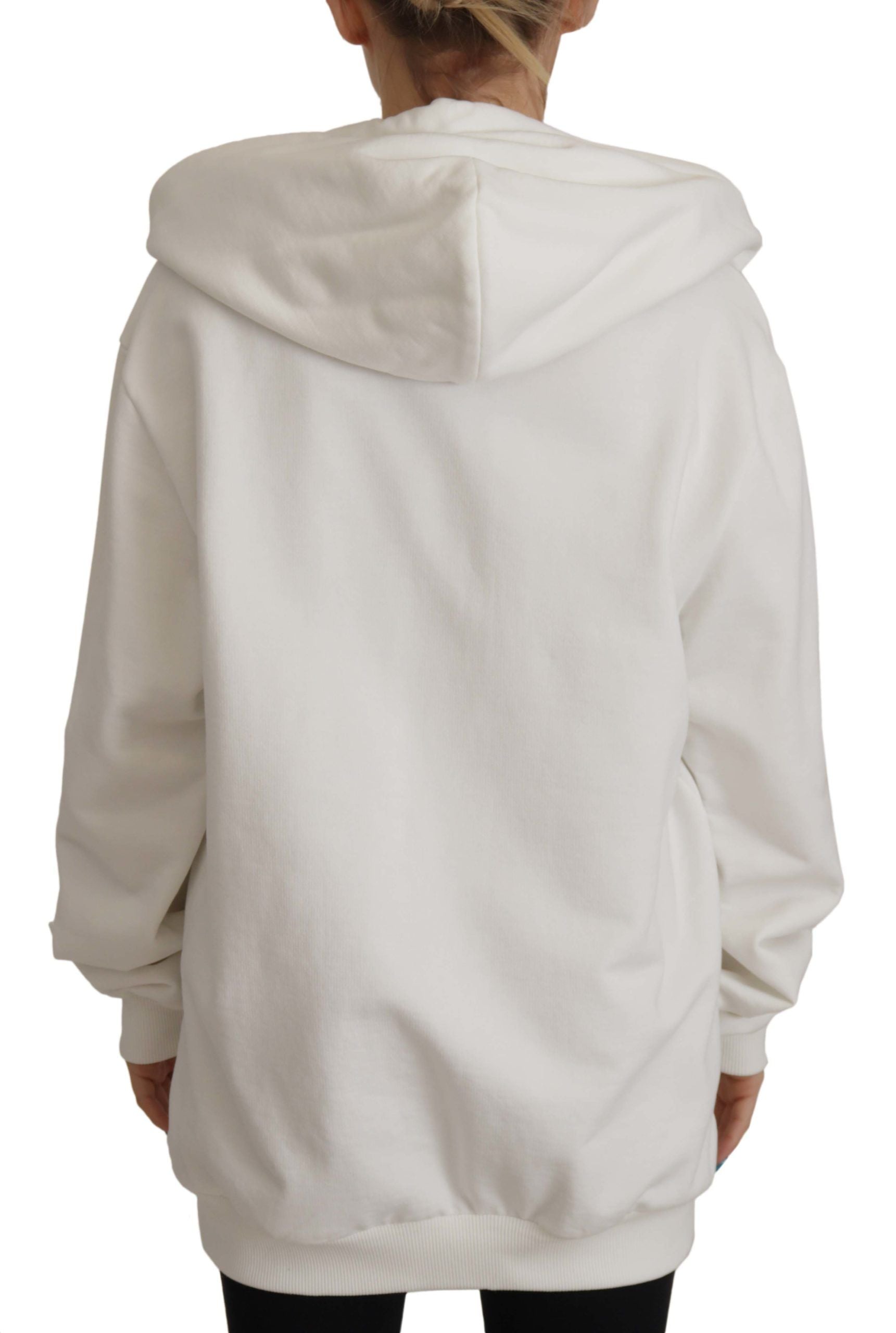 Dolce & Gabbana Weißer Kapuzenpullover bestickter Pullover-2