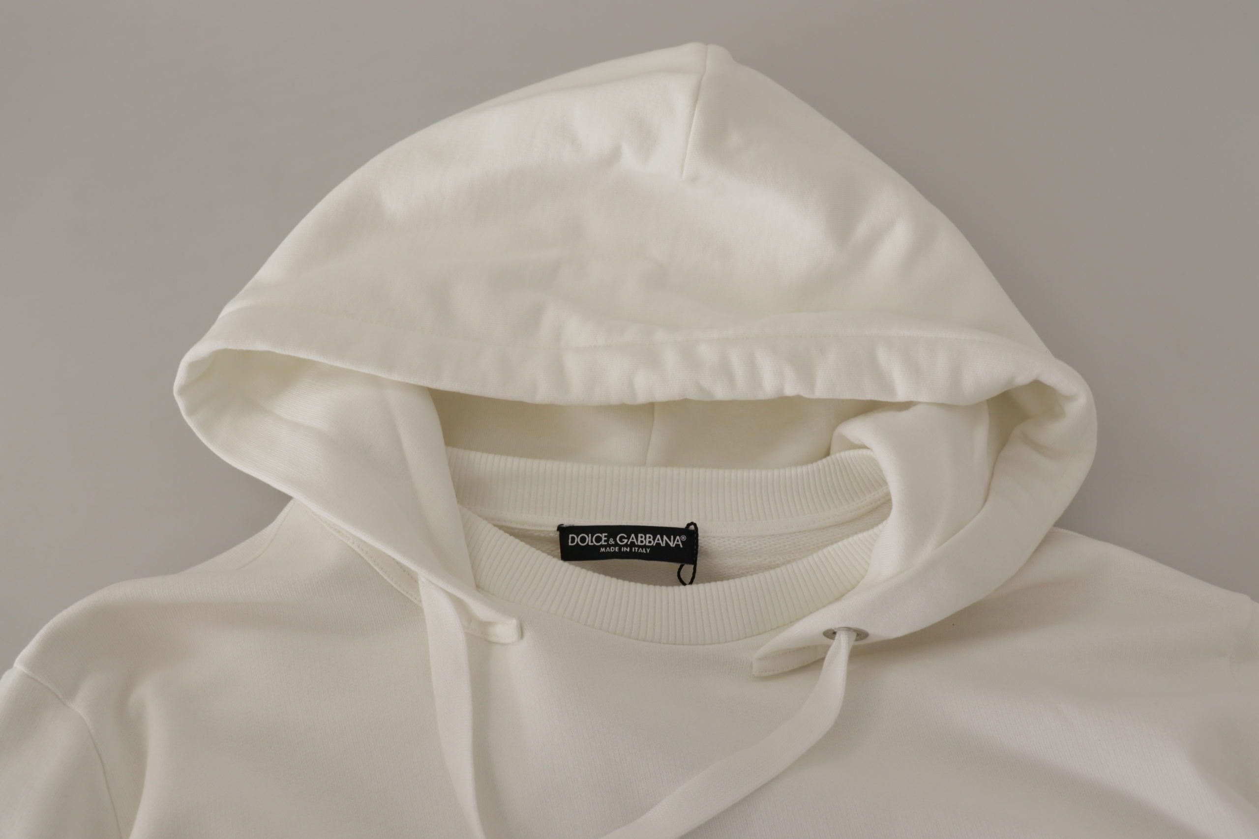 Dolce & Gabbana Weißer Kapuzenpullover bestickter Pullover-6