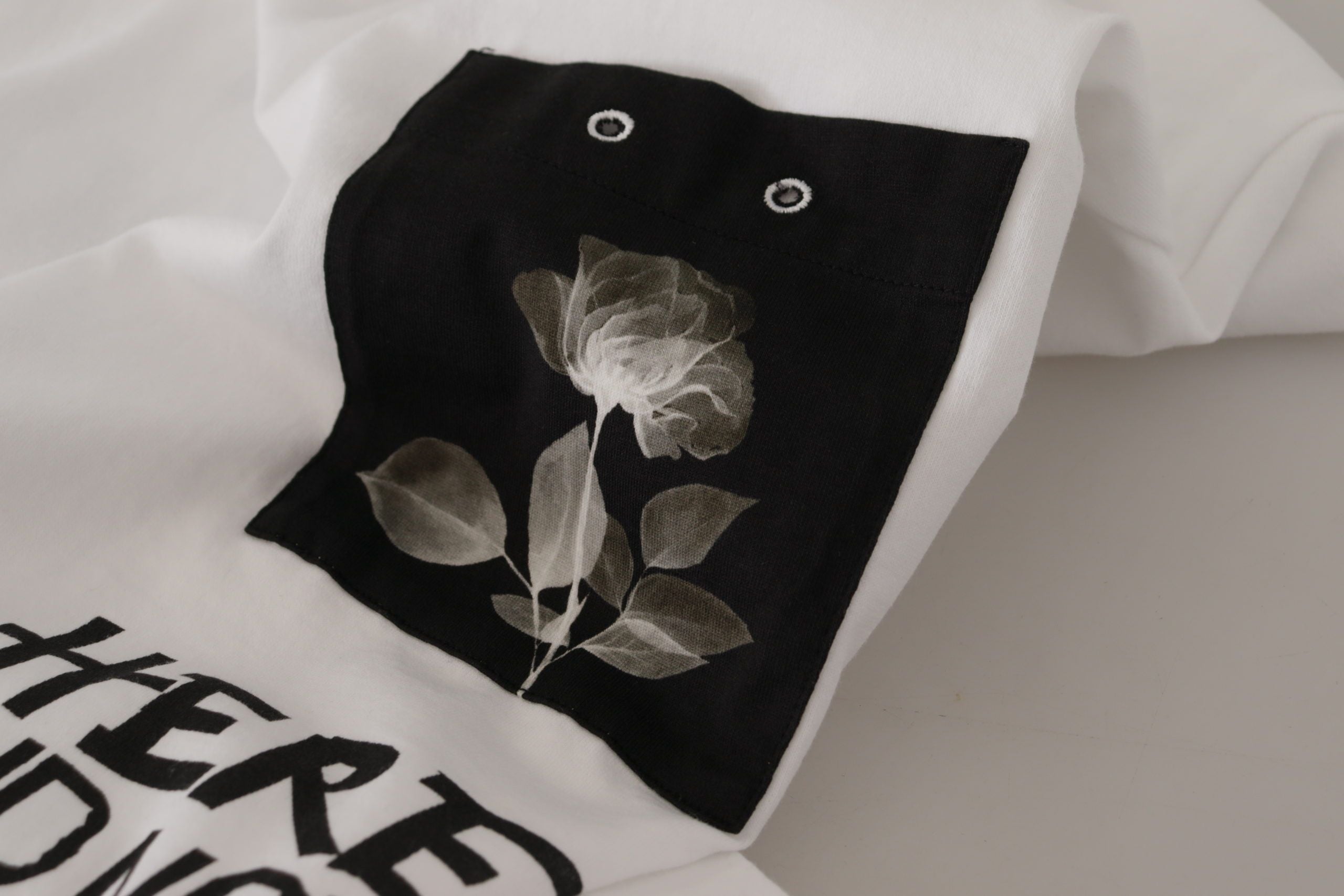 Dolce & Gabbana white cotton T-shirt with round neck and slogan-7