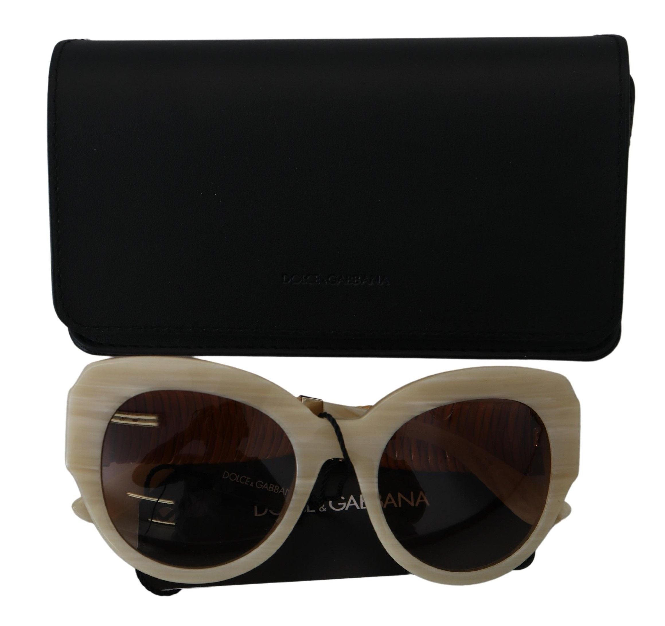 Gafas de sol Dolce & Gabbana DG4294 con montura completa de acetato beige y lentes marrones-2