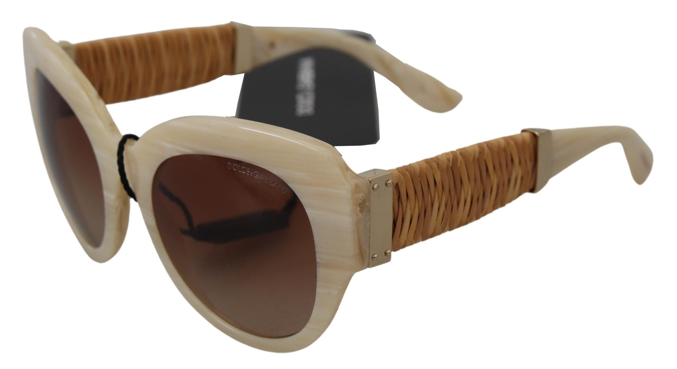 Gafas de sol Dolce & Gabbana DG4294 con montura completa de acetato beige y lentes marrones-4