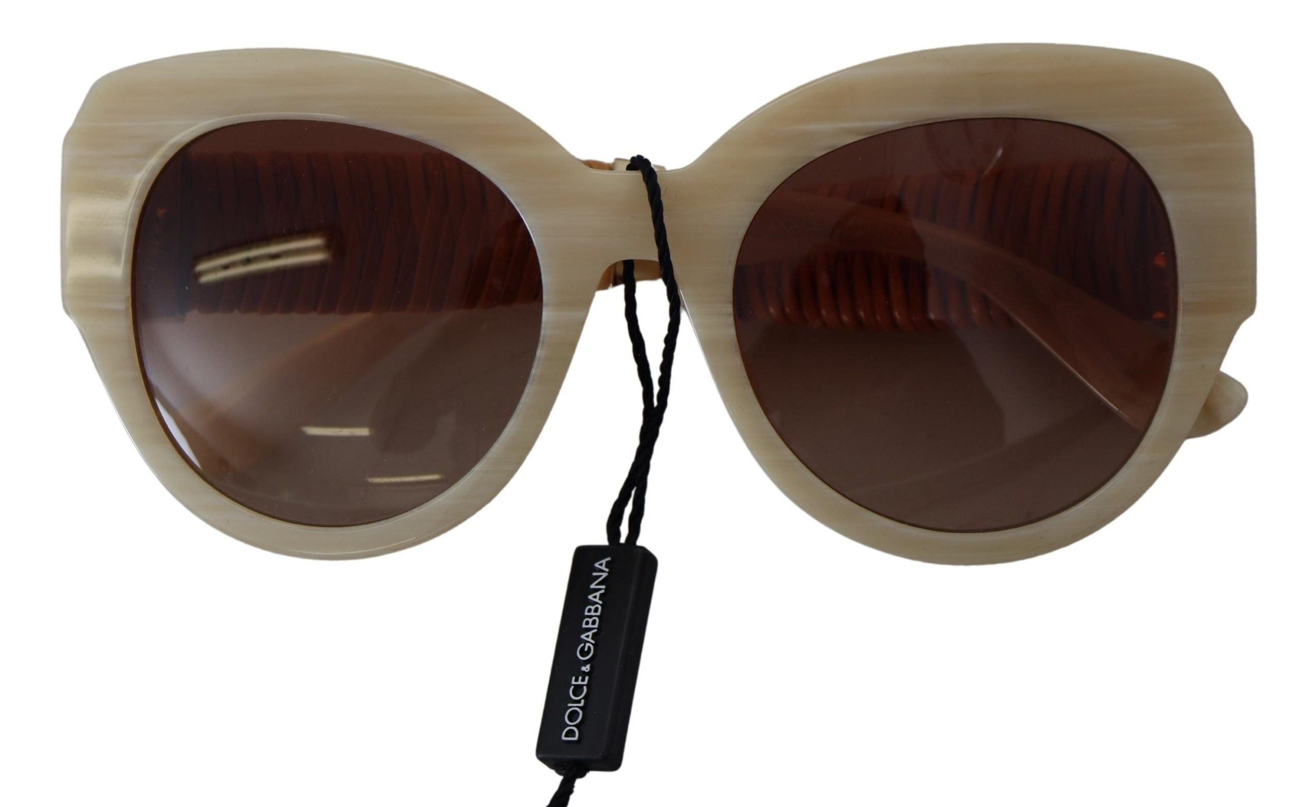 Gafas de sol Dolce & Gabbana DG4294 con montura completa de acetato beige y lentes marrones-5
