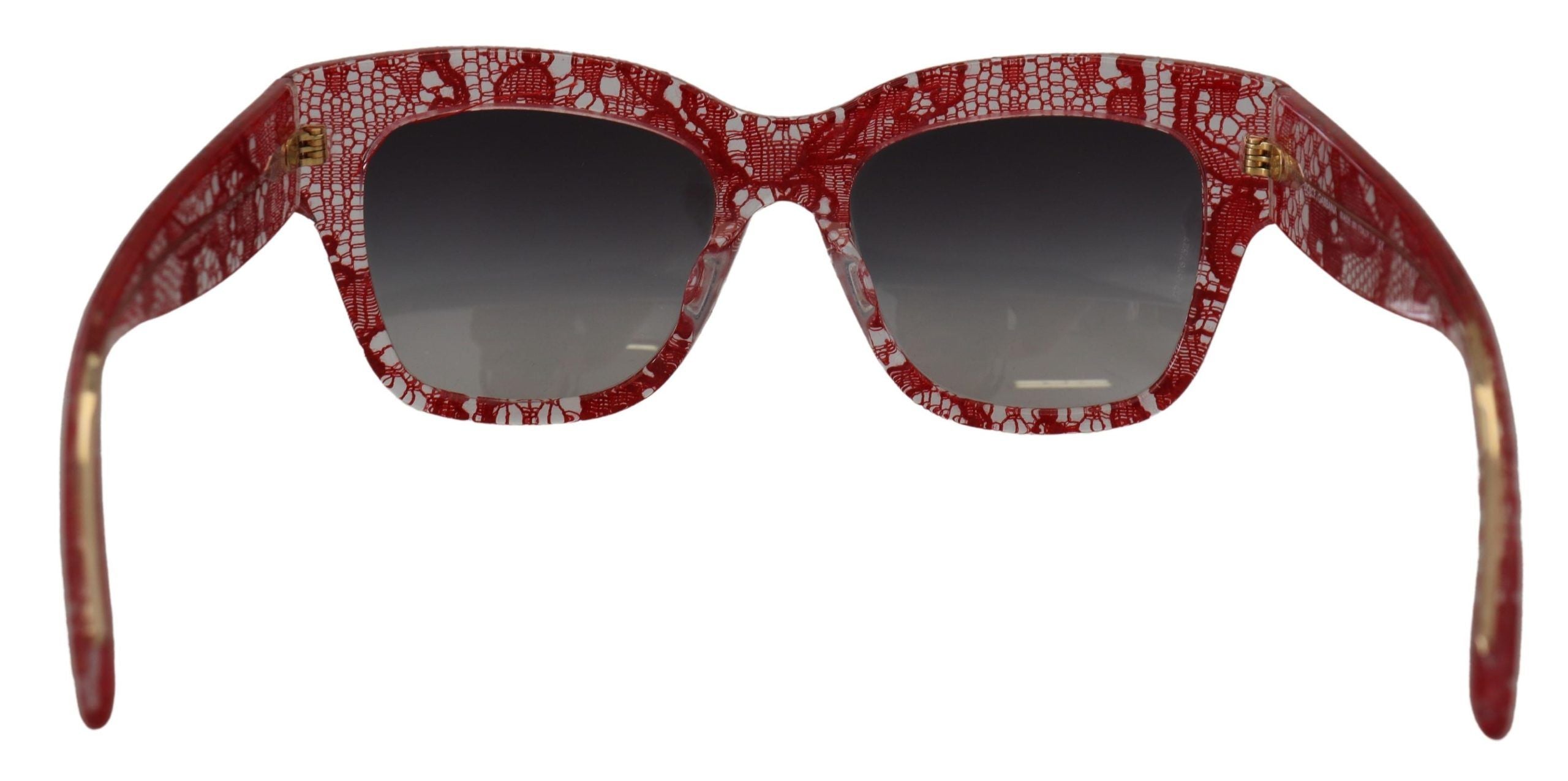 Dolce & Gabbana Red Lace Acetate Rectangle Shades DG4231F Sunglasses-3