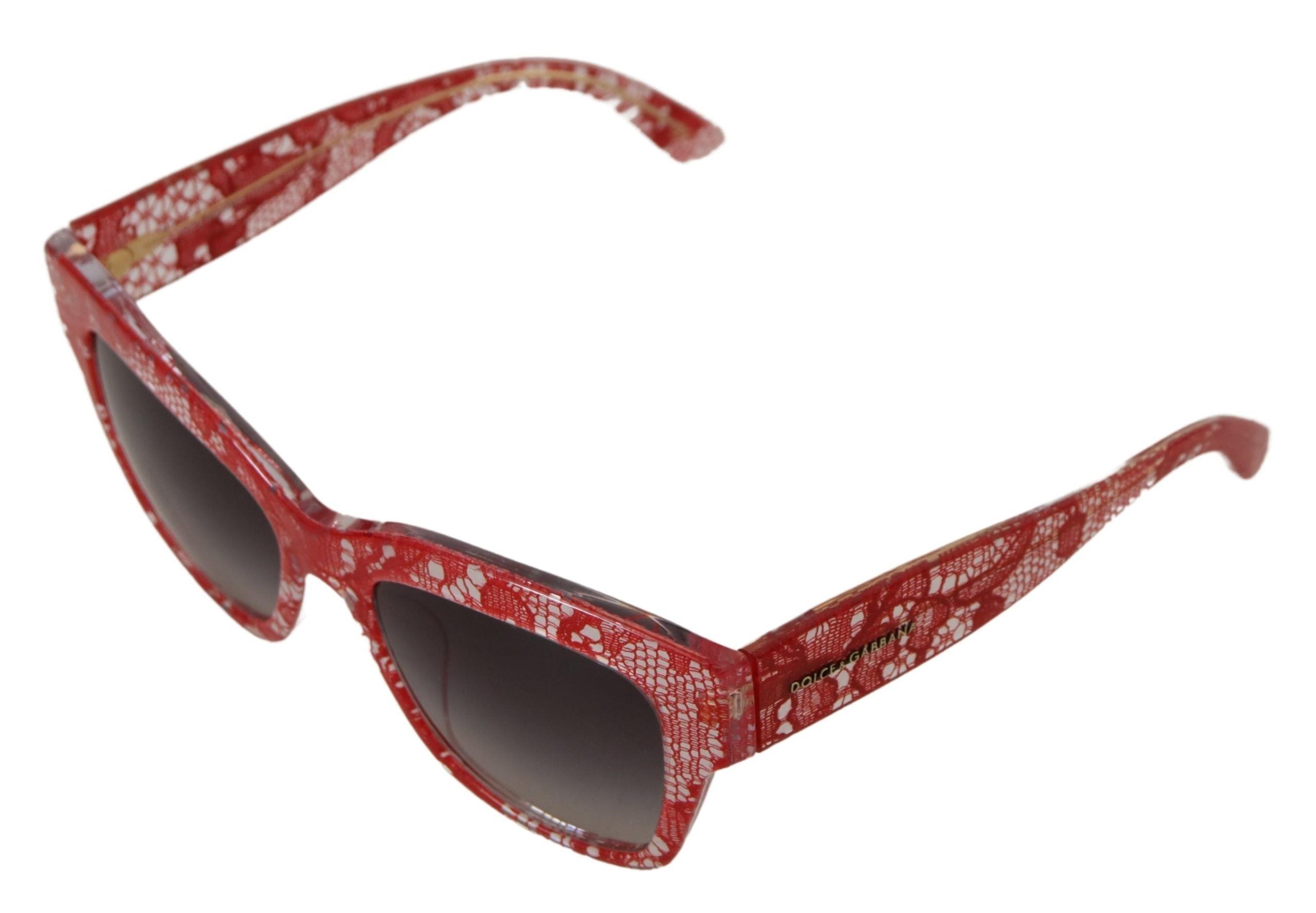 Dolce & Gabbana Red Lace Acetate Rectangle Shades DG4231F Sunglasses-4