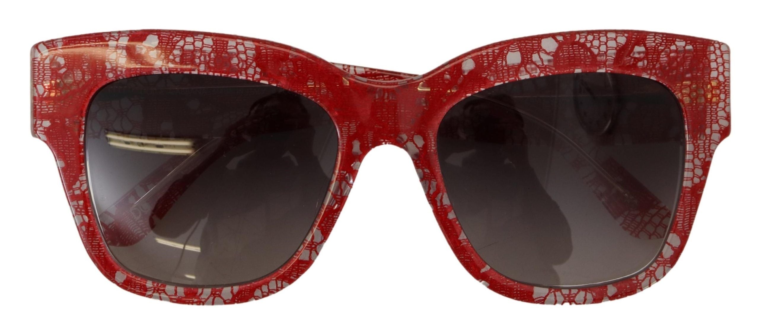 Dolce & Gabbana Red Lace Acetate Rectangle Shades DG4231F Sunglasses-5