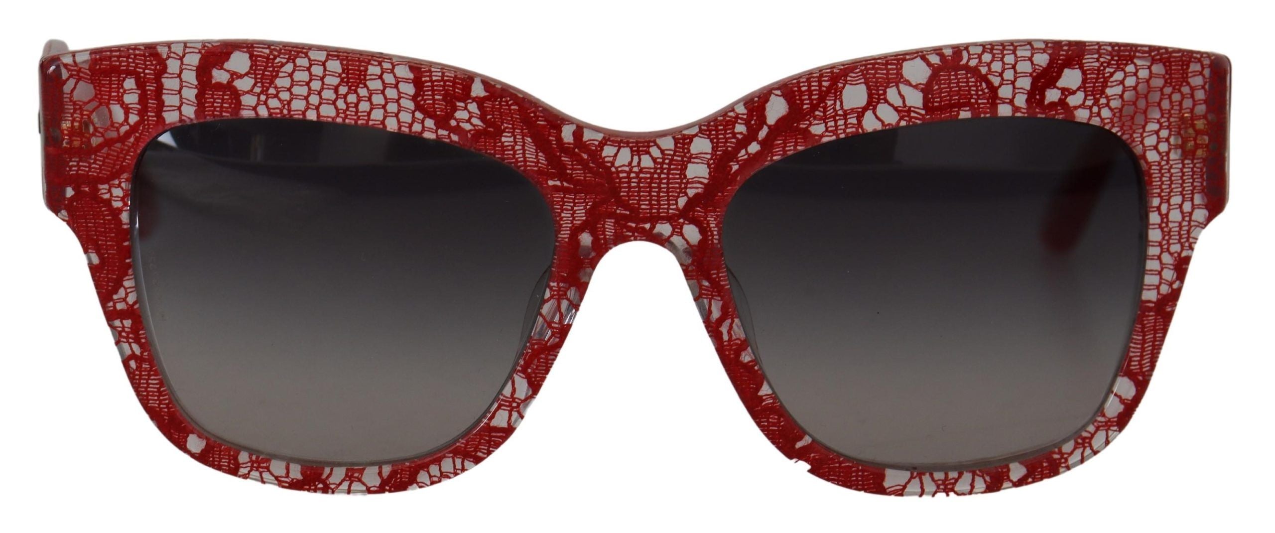 Dolce & Gabbana Red Lace Acetate Rectangle Shades DG4231F Sunglasses-1