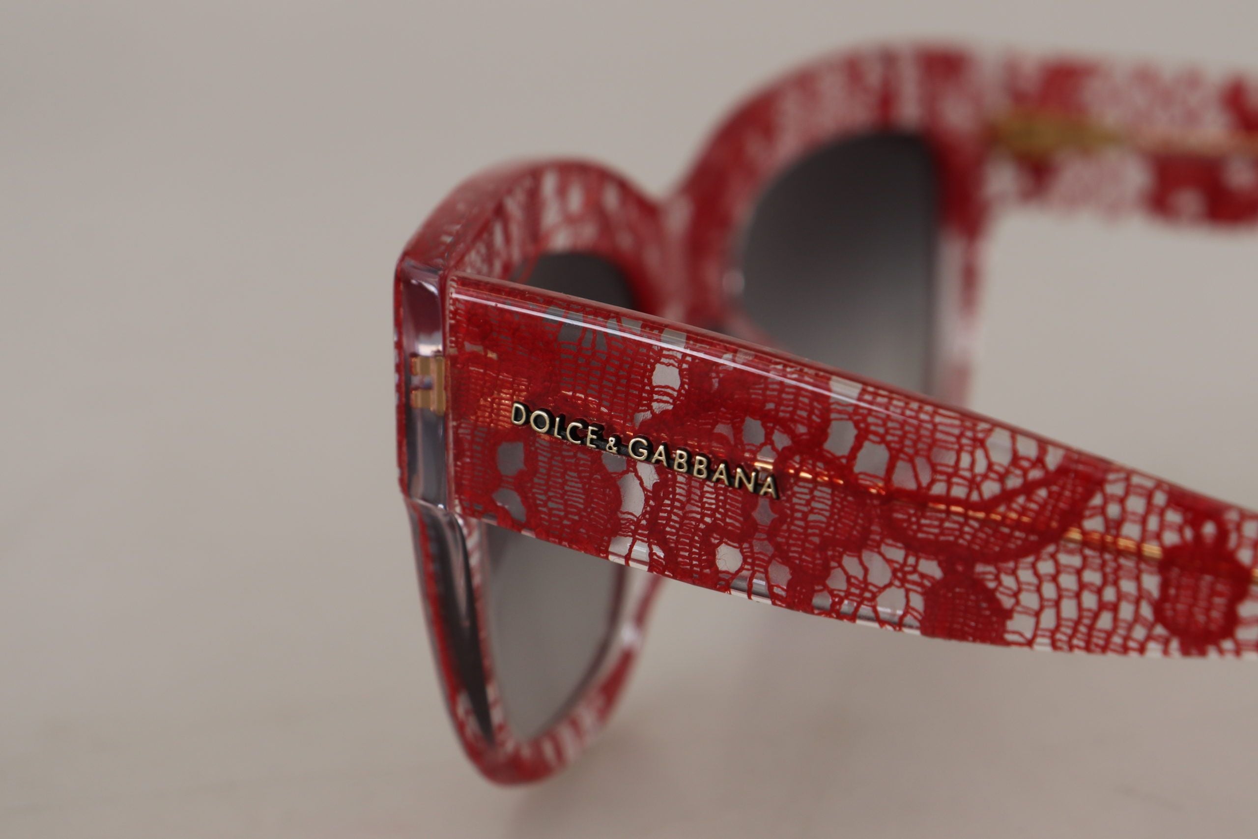Dolce & Gabbana Red Lace Acetate Rectangle Shades DG4231F Sunglasses-8