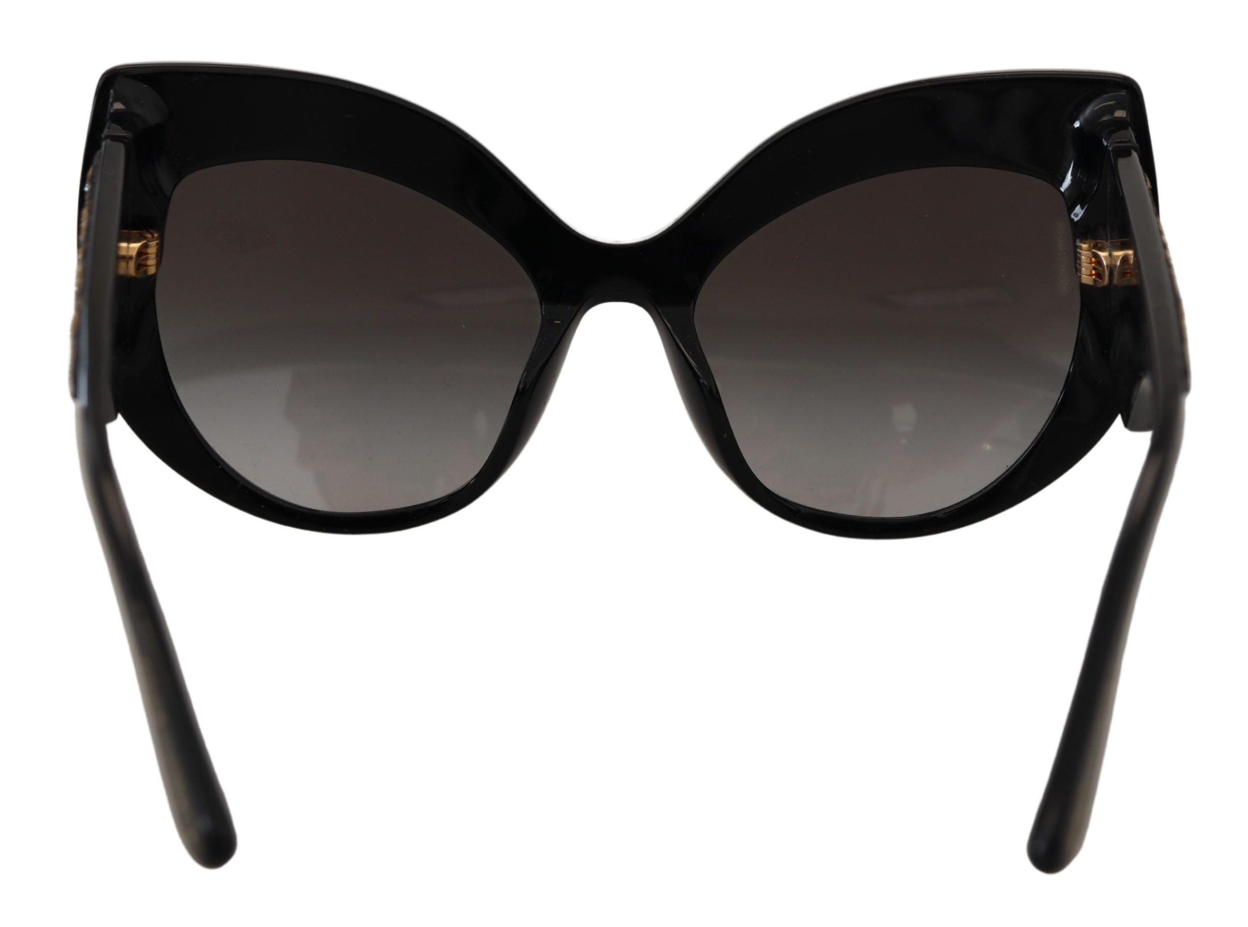Dolce & Gabbana Black Gold Sequin Butterfly Polarized Sunglasses DG4326-4