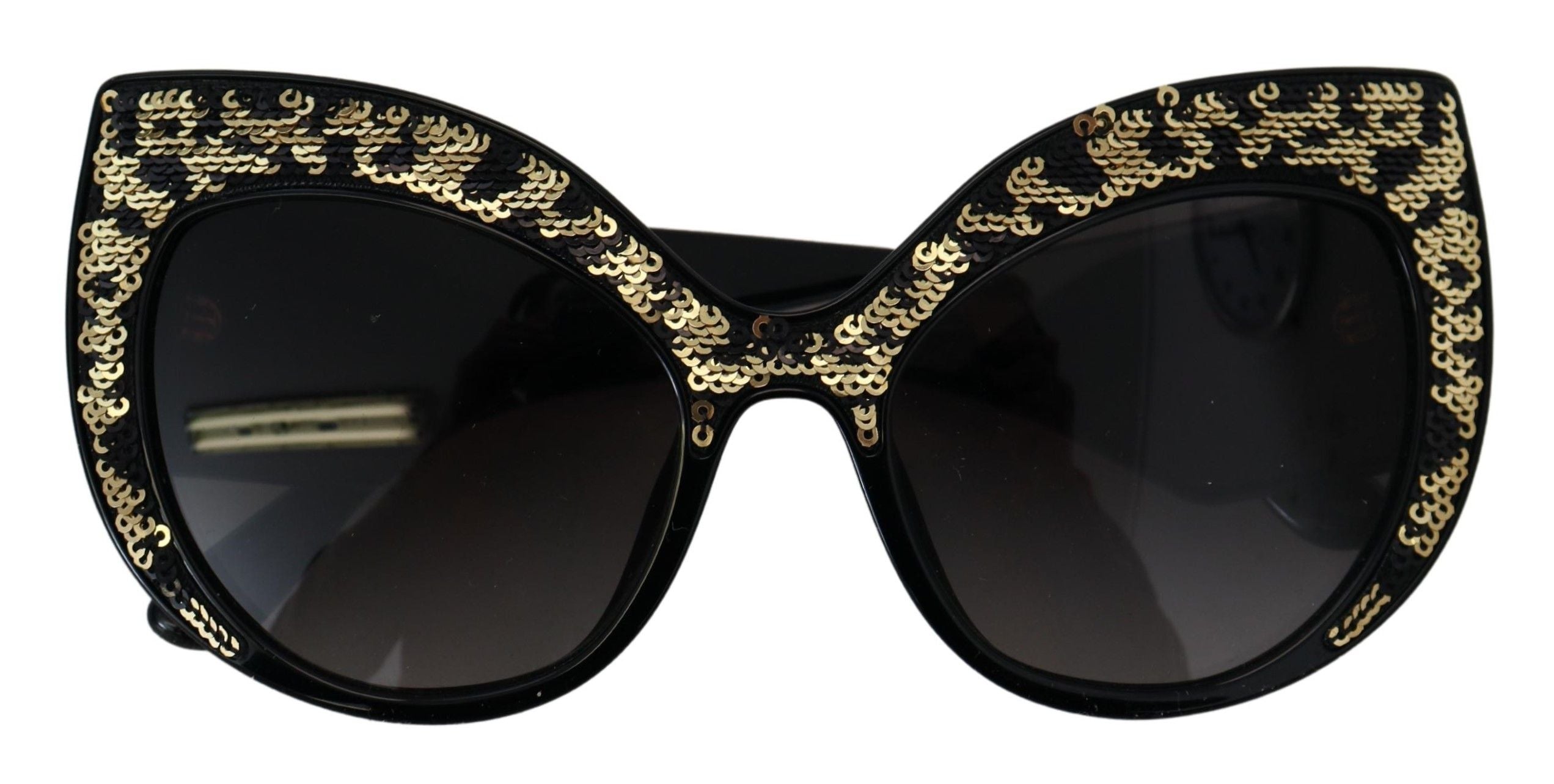 Dolce & Gabbana Black Gold Sequin Butterfly Polarized Sunglasses DG4326-5