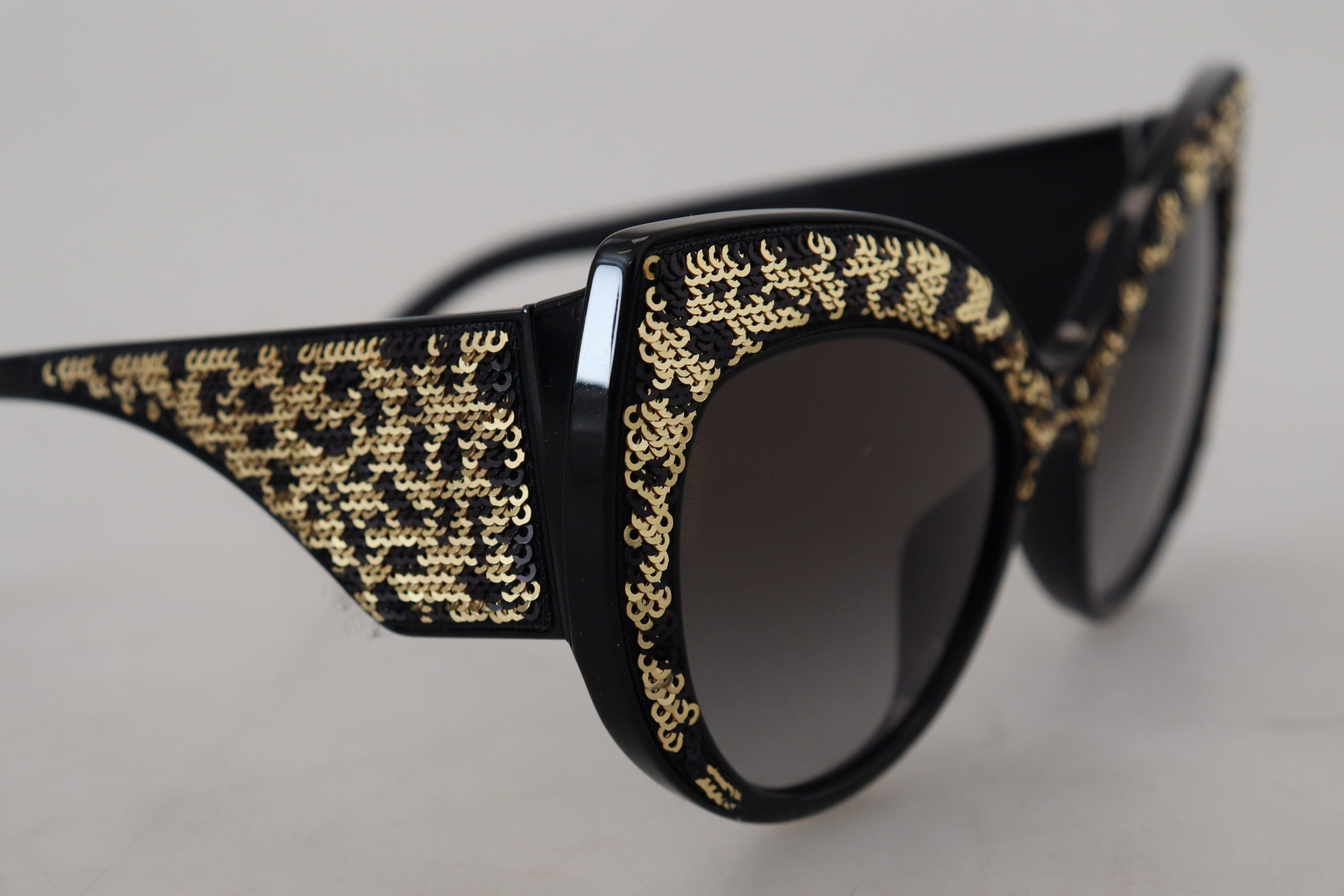 Dolce & Gabbana Black Gold Sequin Butterfly Polarized Sunglasses DG4326-6