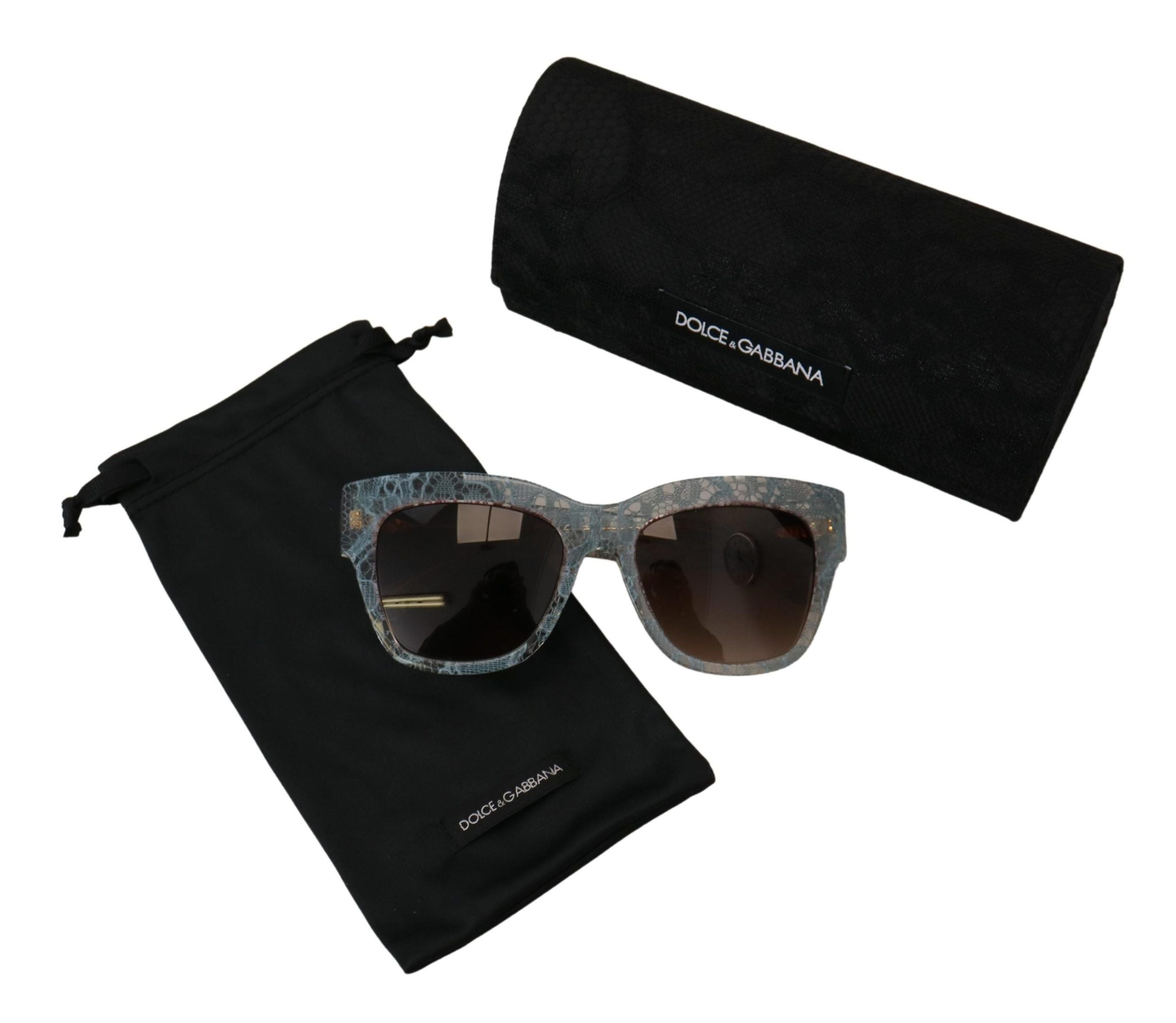 Gafas de sol Dolce & Gabbana con encaje azul, acetato y cristales de mariposa DG4231-5