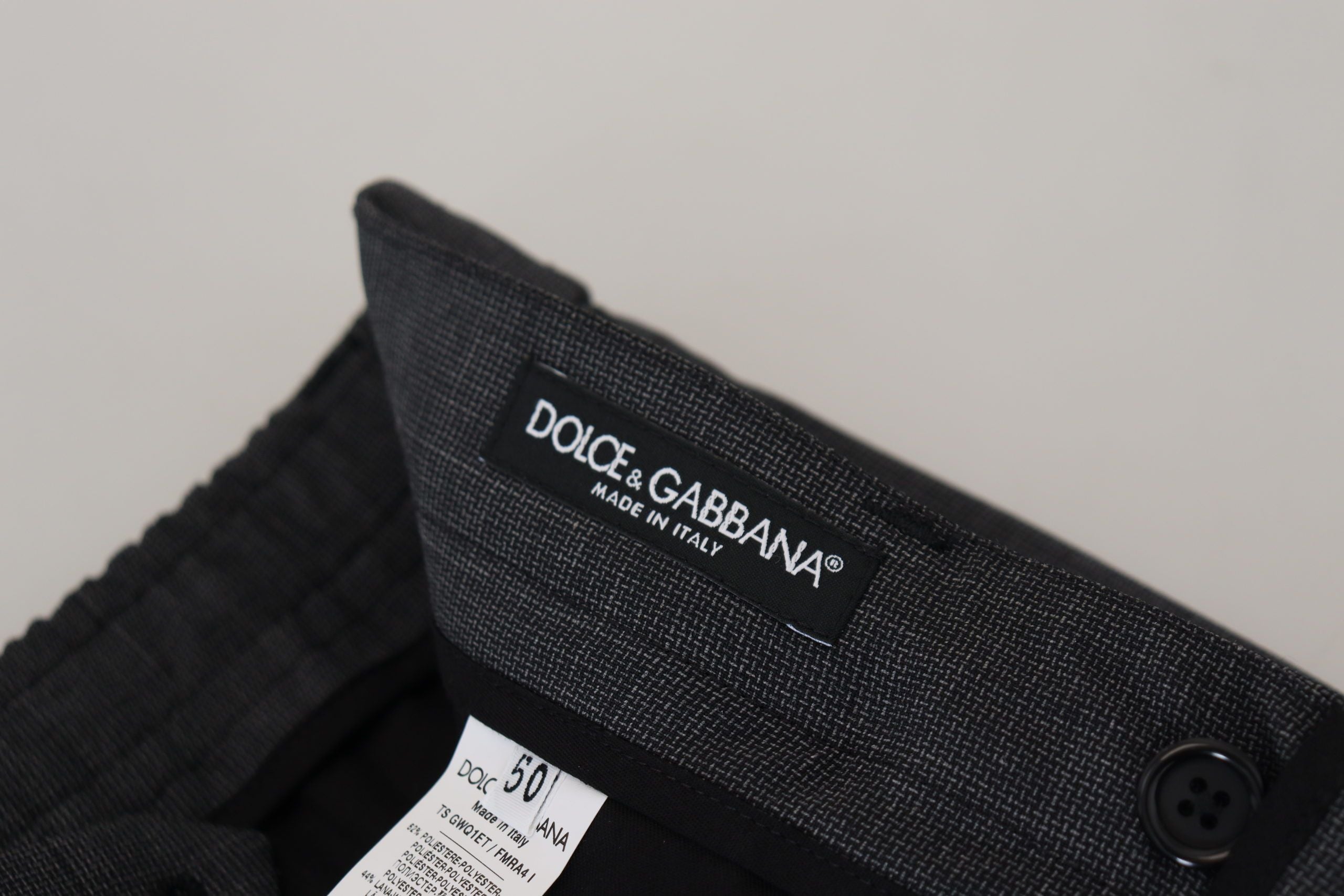 Dolce & Gabbana Grey Check Cargo Stretch Trousers-5