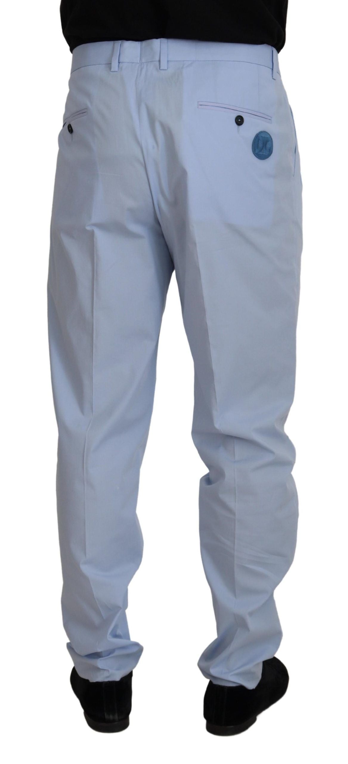 Dolce & Gabbana Blaue Baumwoll-Stretch-Hose Chinos Hosen-2