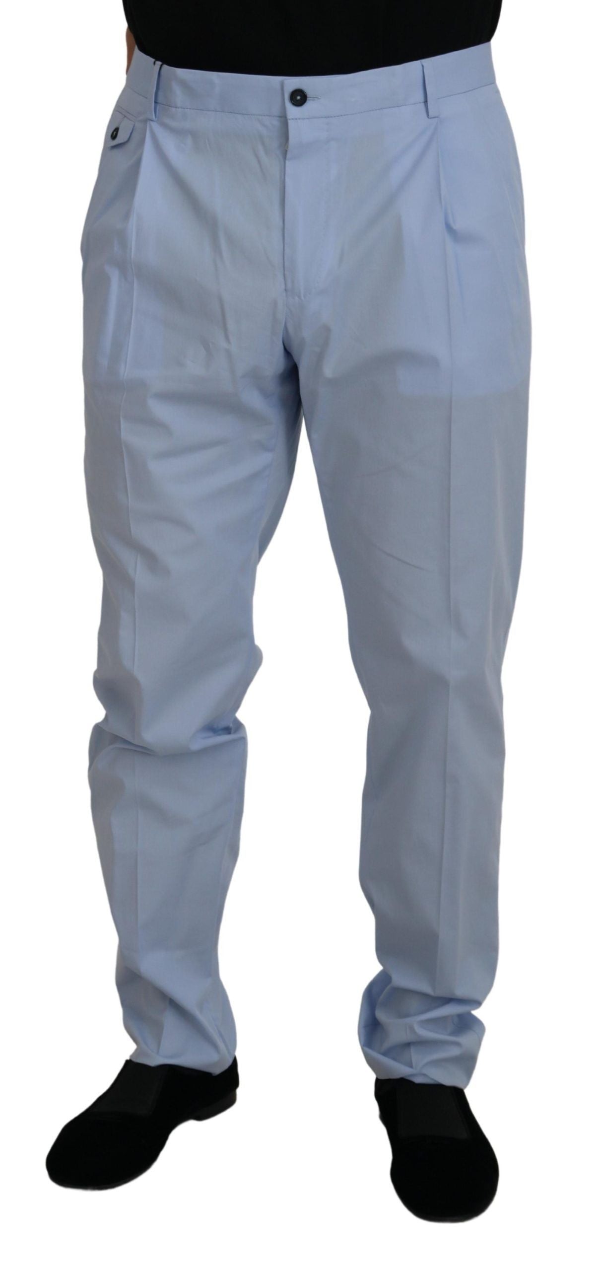 Dolce & Gabbana Blaue Baumwoll-Stretch-Hose Chinos Hosen-1