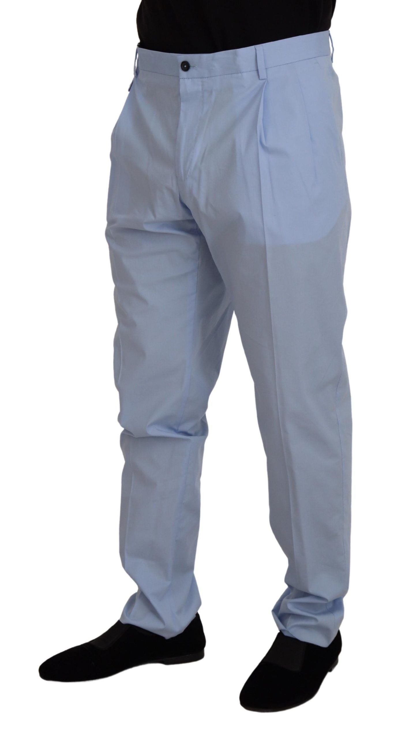Dolce & Gabbana Blaue Baumwoll-Stretch-Hose Chinos Hosen-4