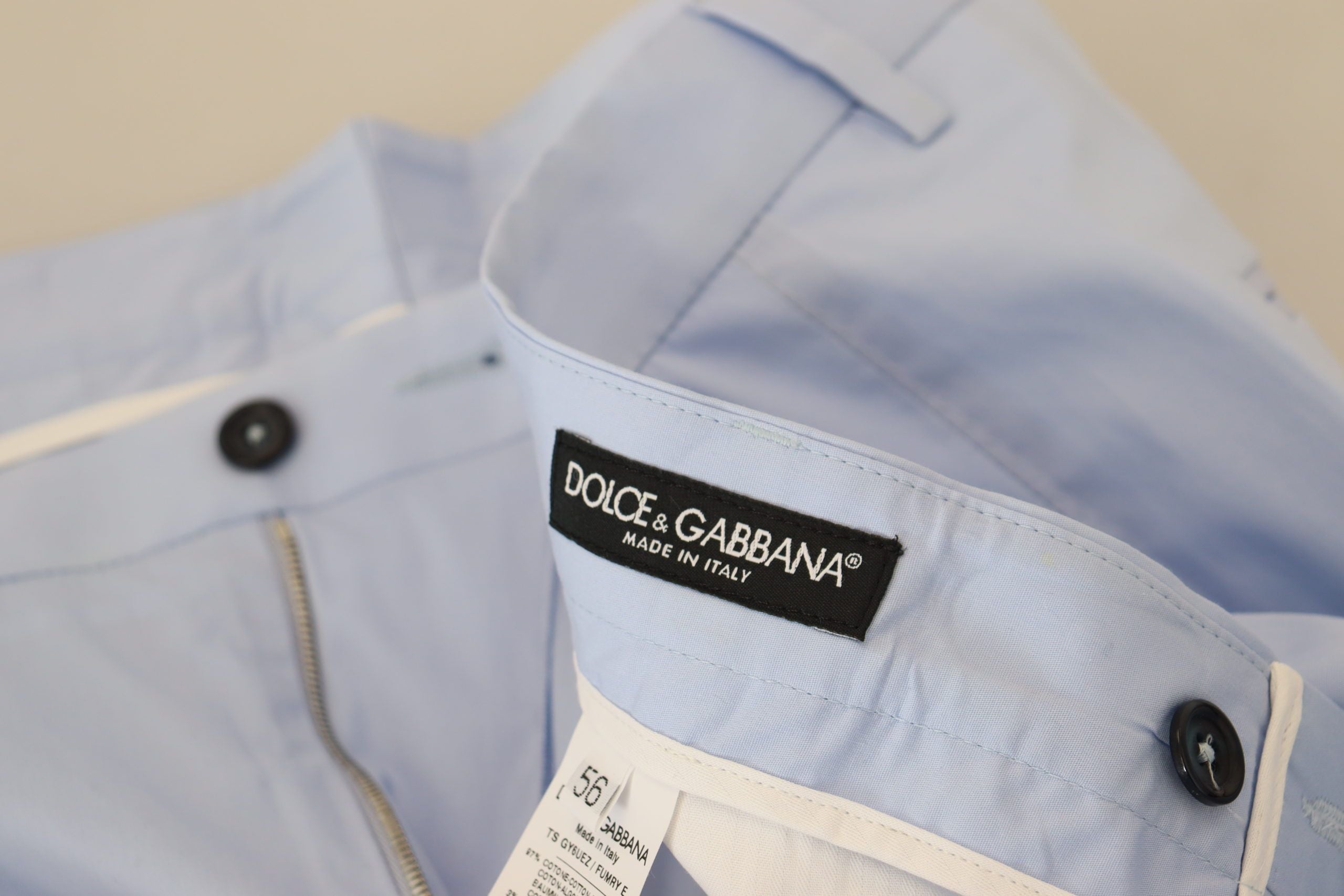 Dolce & Gabbana Blaue Baumwoll-Stretch-Hose Chinos Hosen-5
