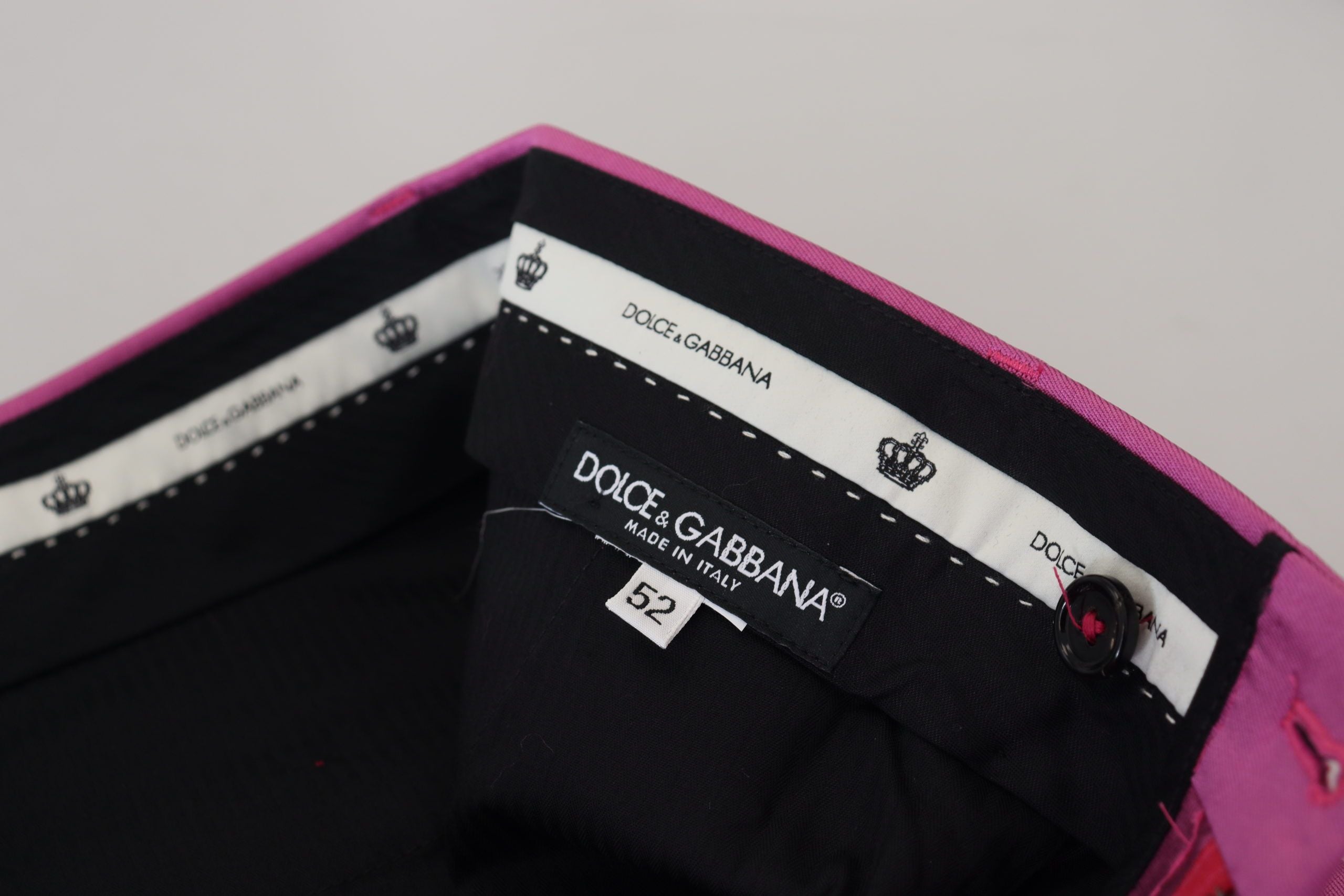 Dolce & Gabbana Pink Silk Slim Fit Trousers Dress Formal Trousers-4