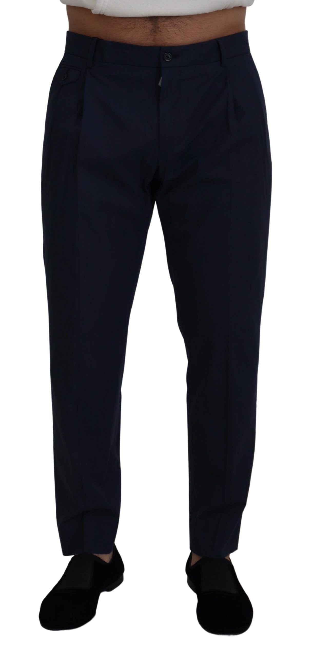 Dolce & Gabbana Blue Cotton Slim Fit Chinos Trousers