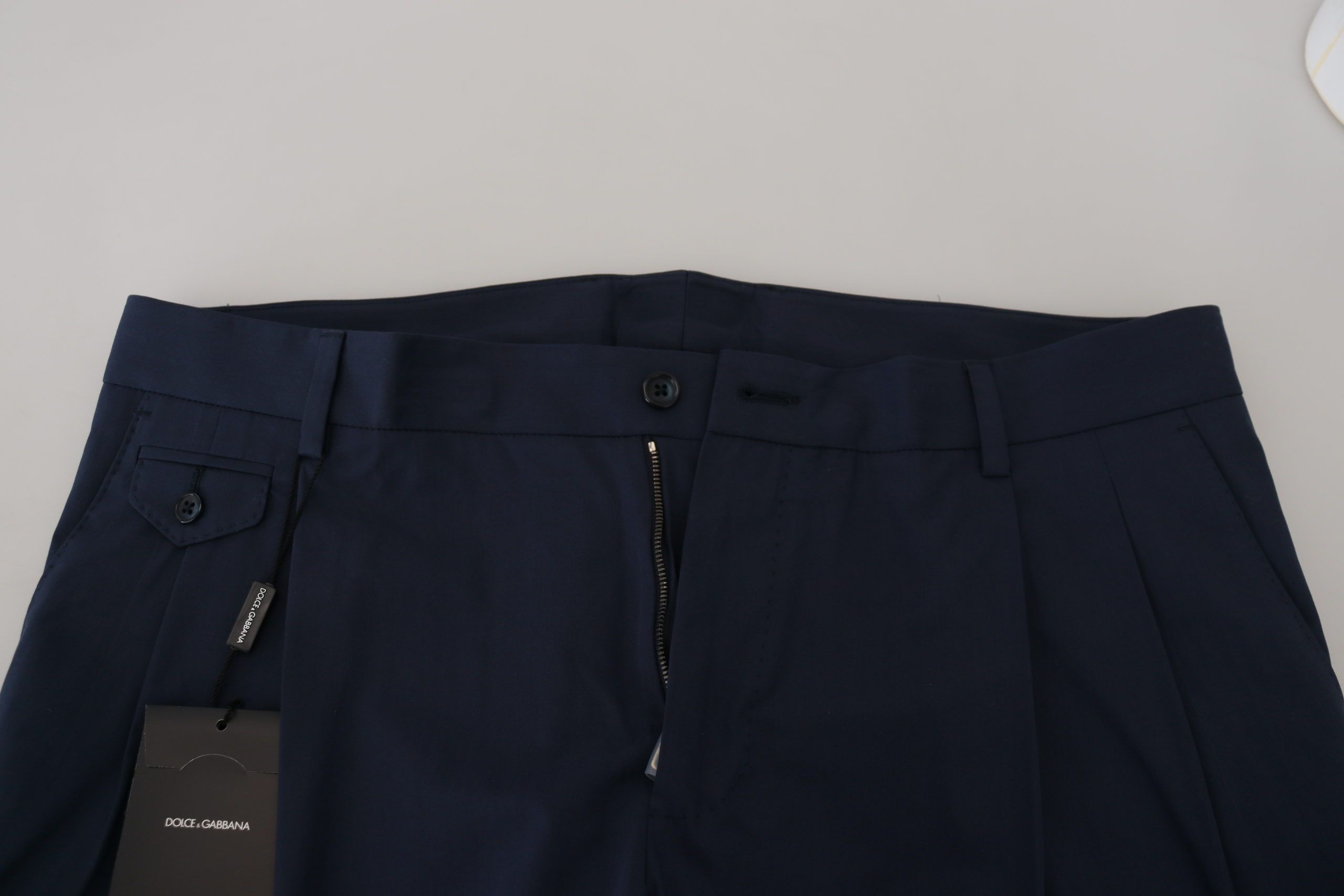 Dolce & Gabbana Blue Cotton Slim Fit Chinos Trousers-4