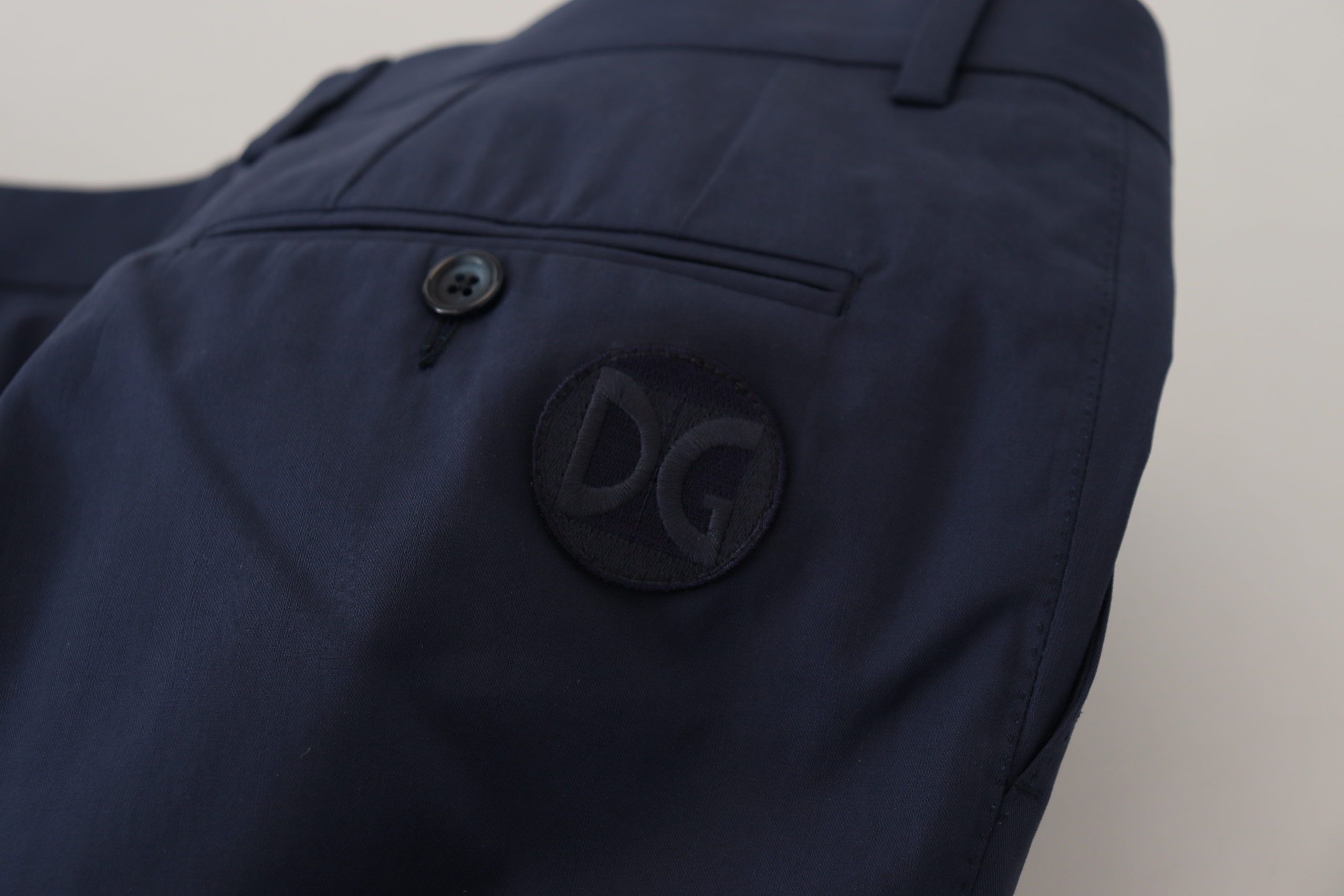 Dolce & Gabbana Blue Cotton Slim Fit Chinos Trousers-5