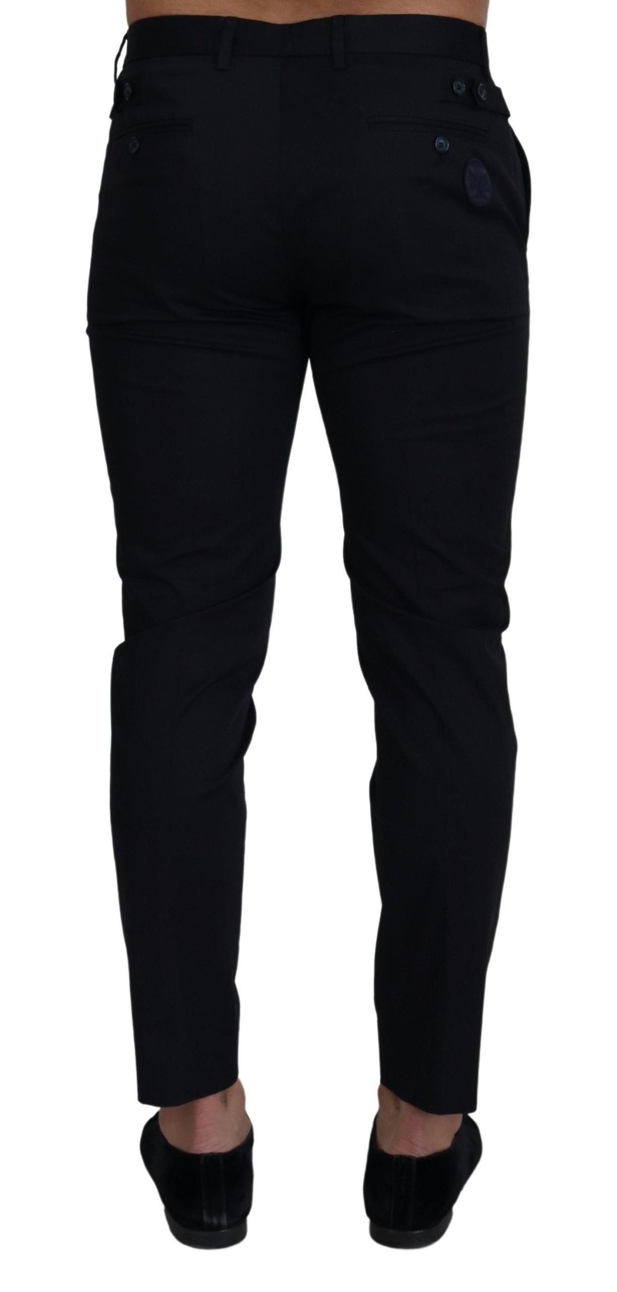 Dolce & Gabbana Blue slim stretch cotton chinos trousers-2