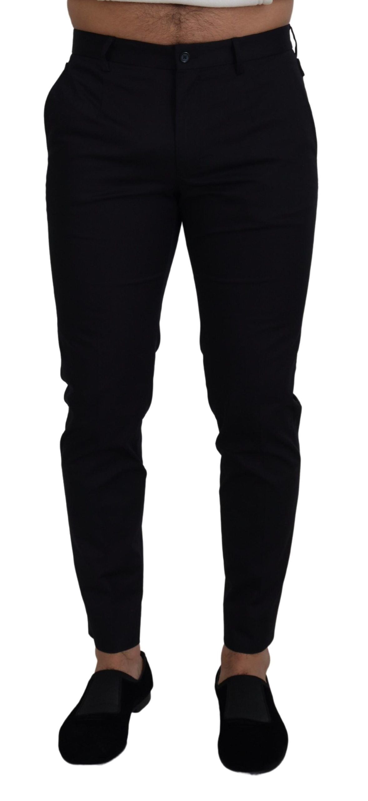 Dolce & Gabbana Blue slim stretch cotton chinos trousers