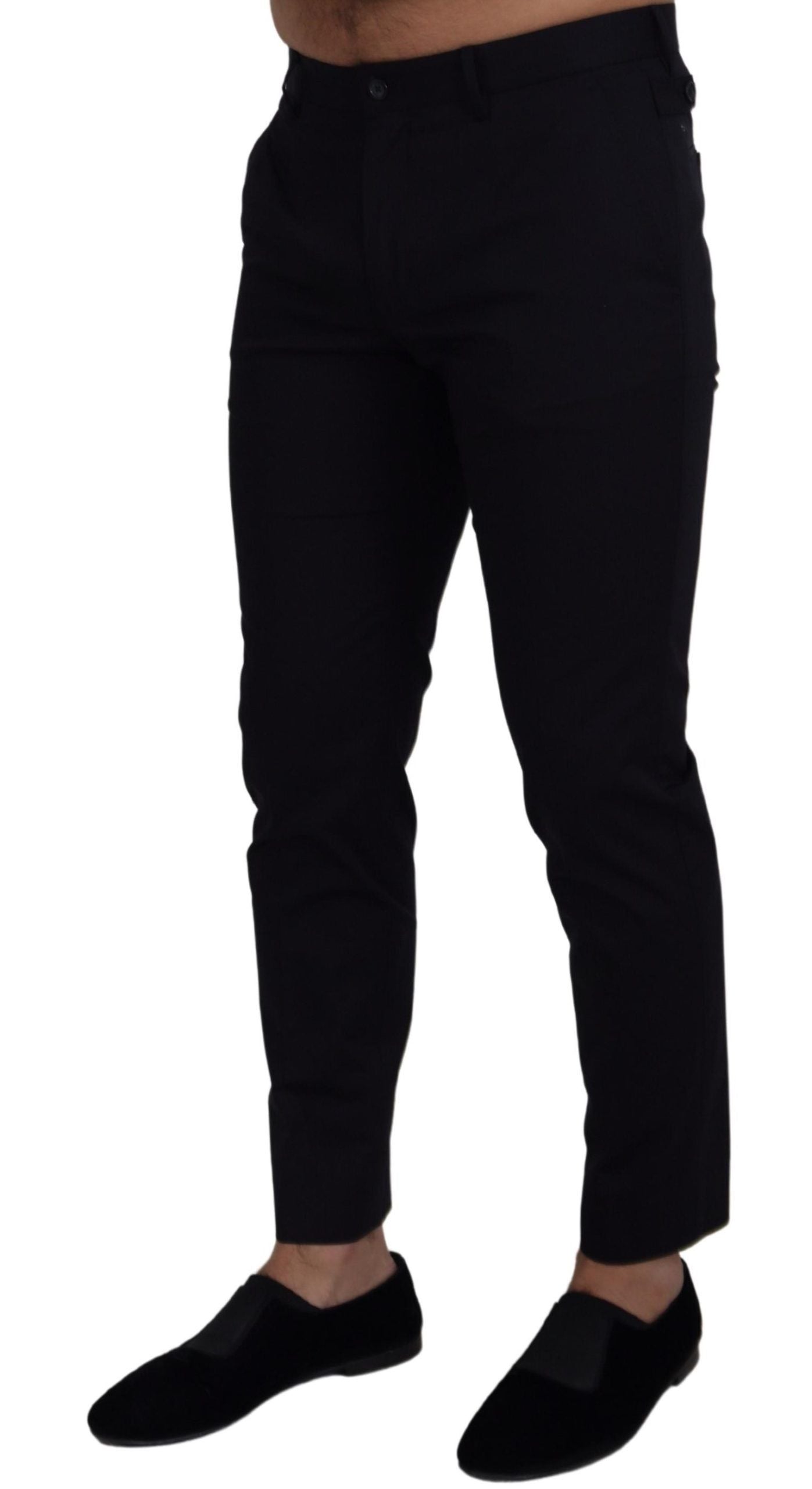 Dolce & Gabbana Blue slim stretch cotton chinos trousers-3