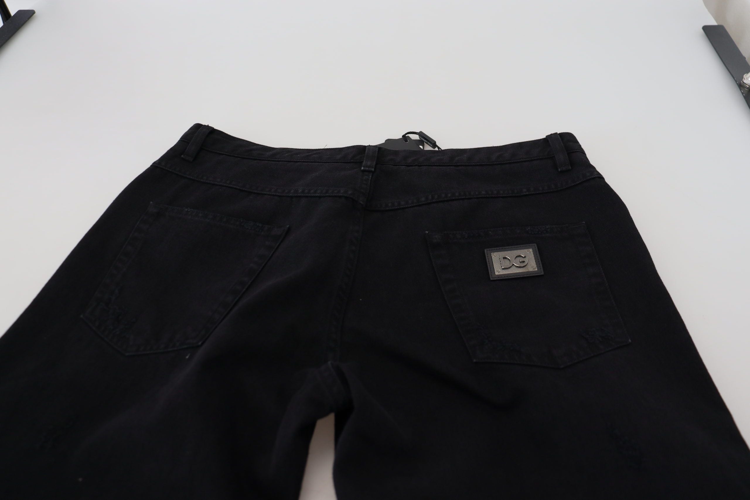 Dolce & Gabbana Black Loose Regular Ripped Cotton Jeans-4