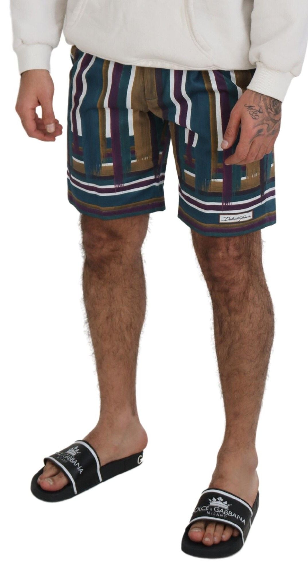 Dolce & Gabbana multicoloured striped shorts in stretch cotton-3