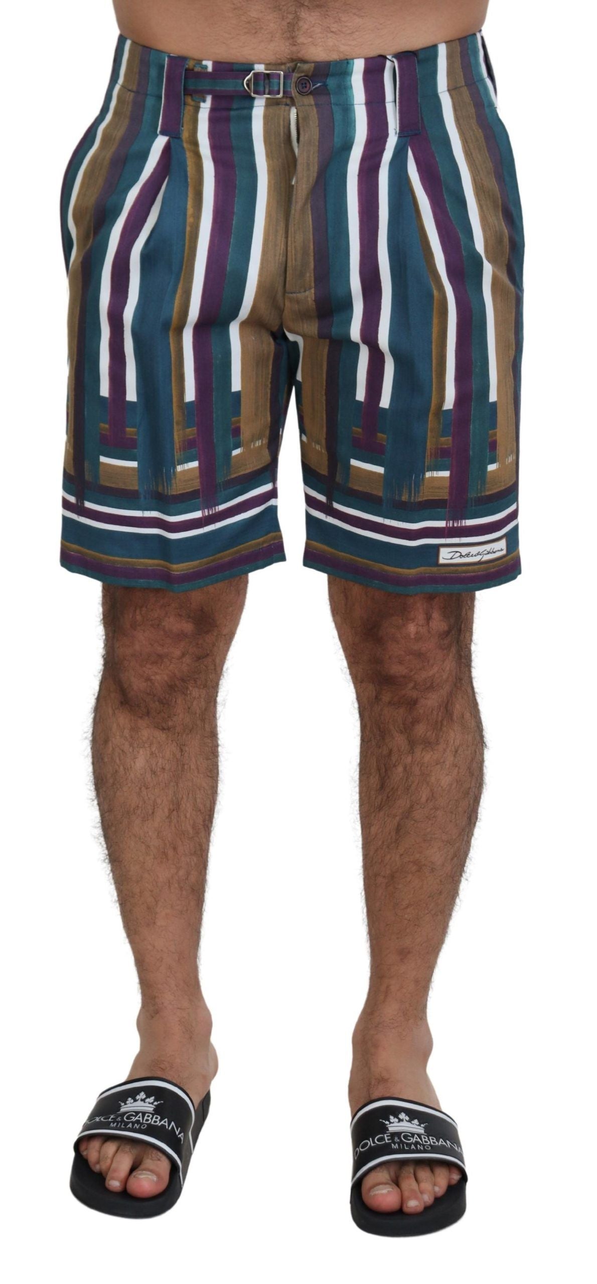 Dolce & Gabbana multicoloured striped shorts in stretch cotton-1