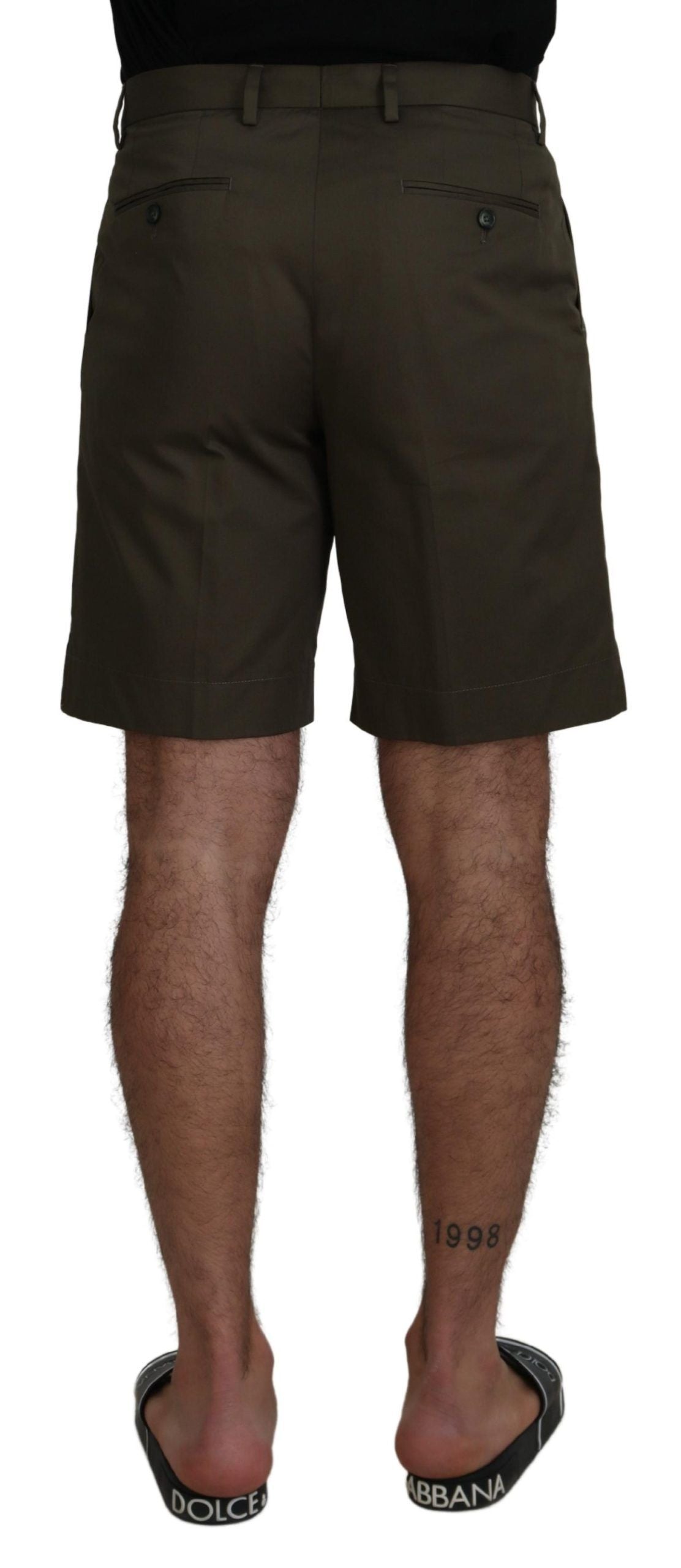 Dolce & Gabbana Green Chinos Cotton Casual Shorts-2