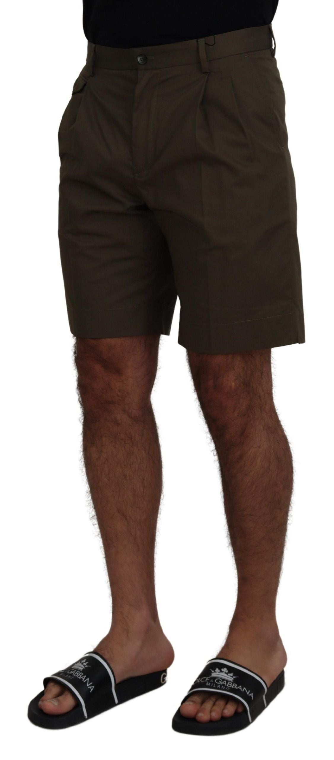 Dolce & Gabbana Green Chinos Cotton Casual Shorts-4