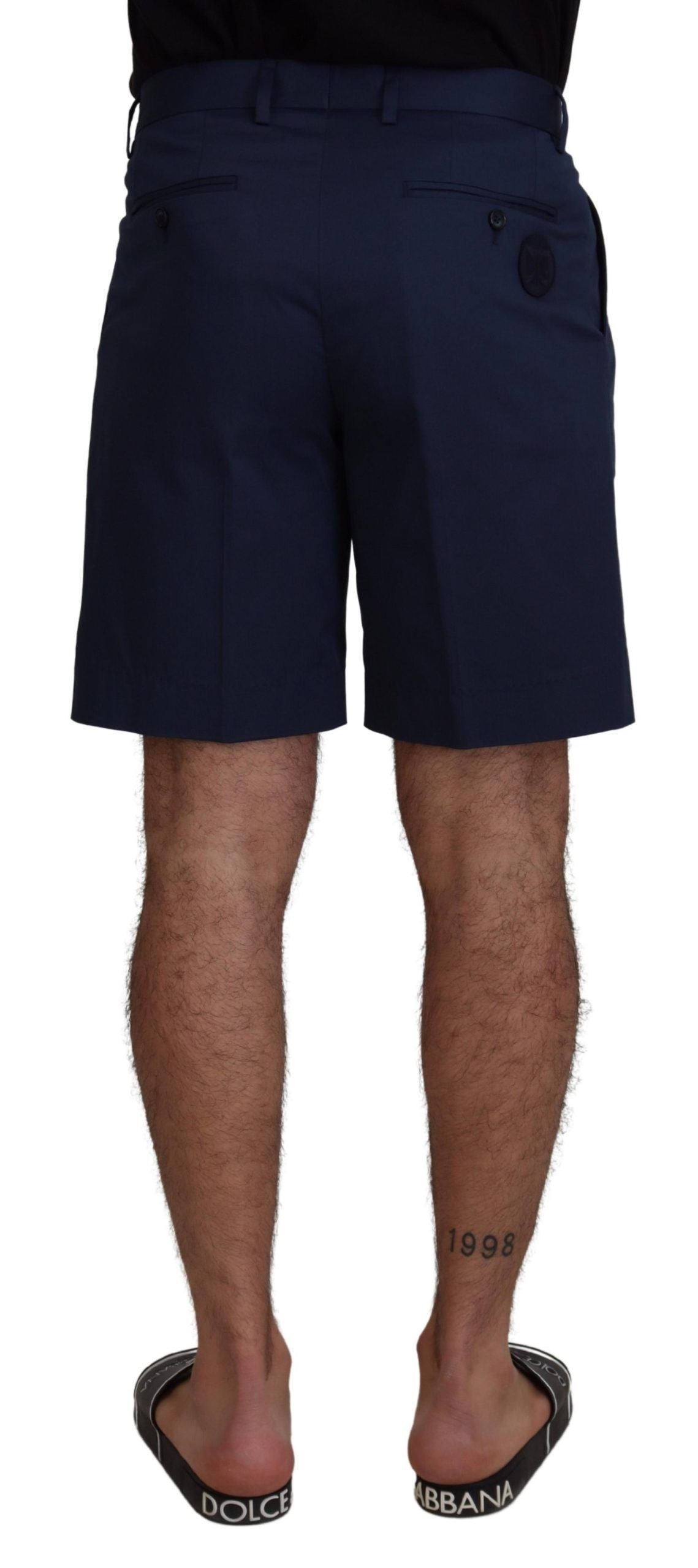 Dolce & Gabbana Blue Chinos Cotton Stretch Casual Shorts-2