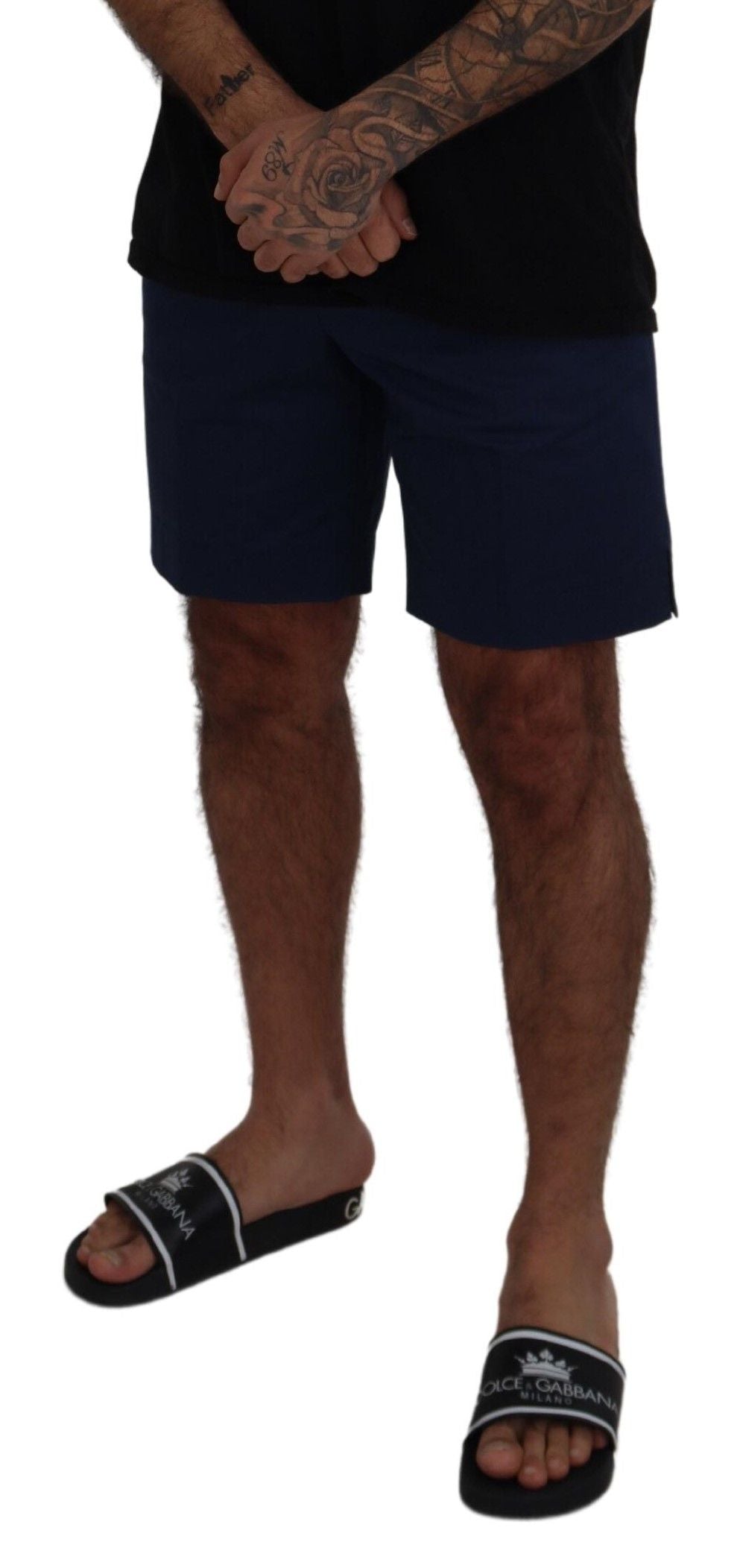 Dolce & Gabbana Blue Chinos Cotton Stretch Casual Shorts-3