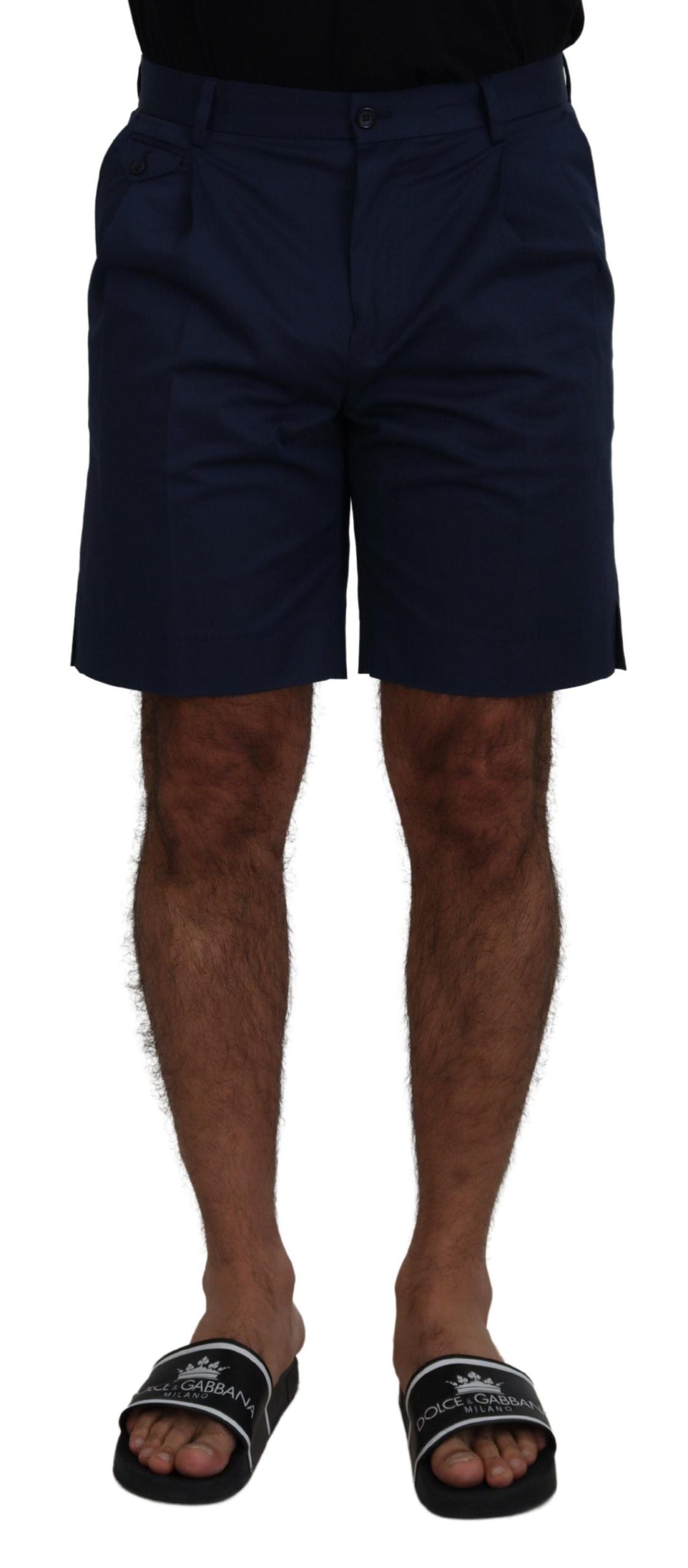 Dolce & Gabbana Blue Chinos Cotton Stretch Casual Shorts-1