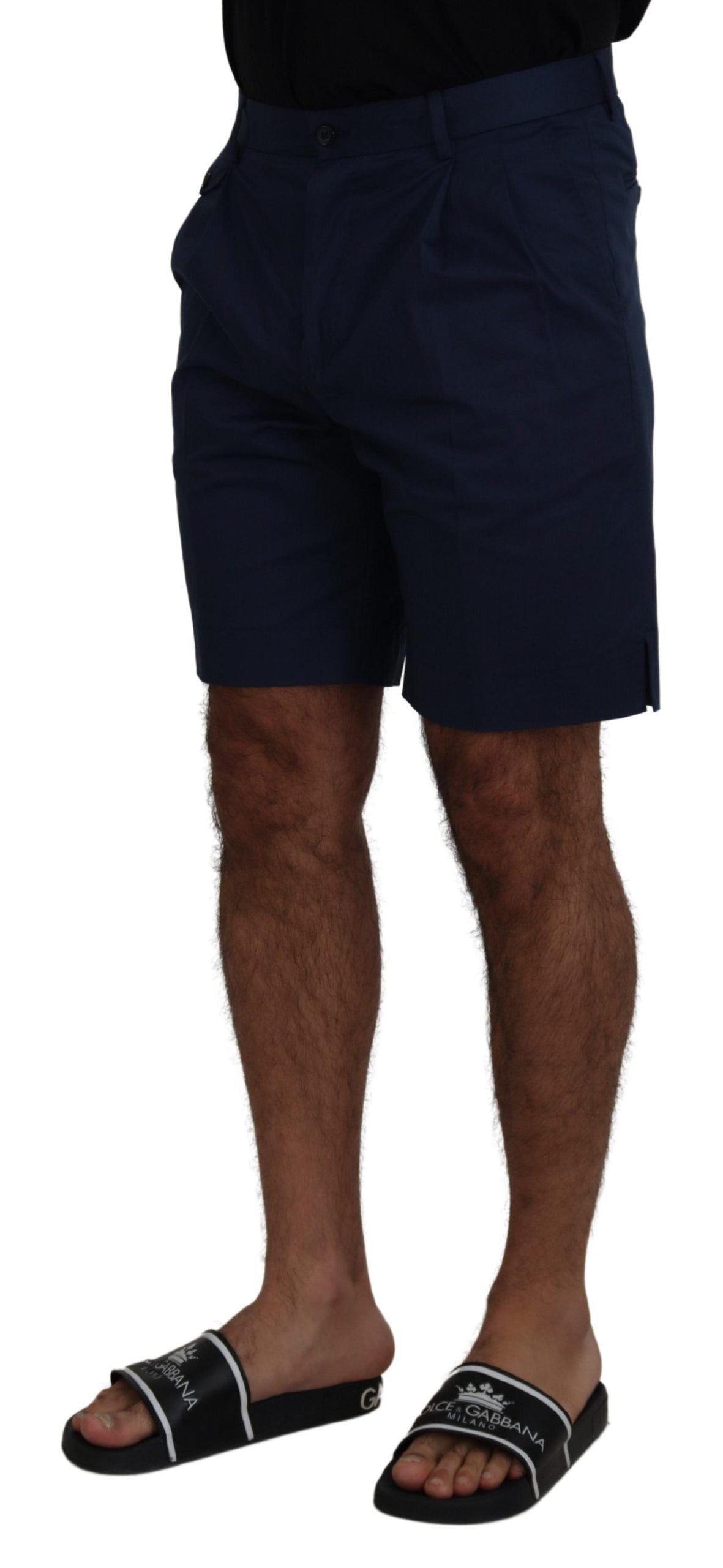 Dolce & Gabbana Blue Chinos Cotton Stretch Casual Shorts-4