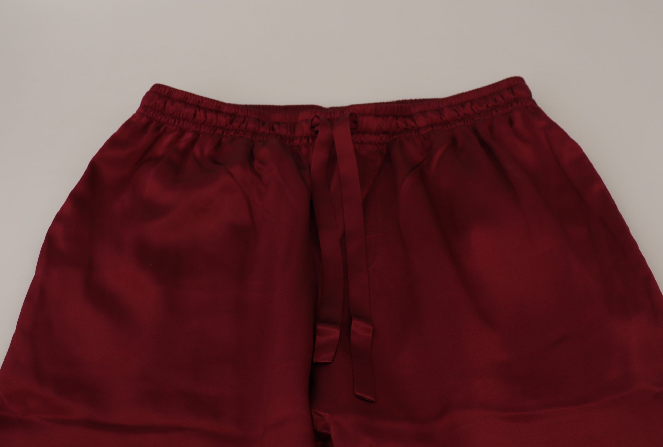 Dolce & Gabbana Bordeaux silk DG sleep lounge pants-6