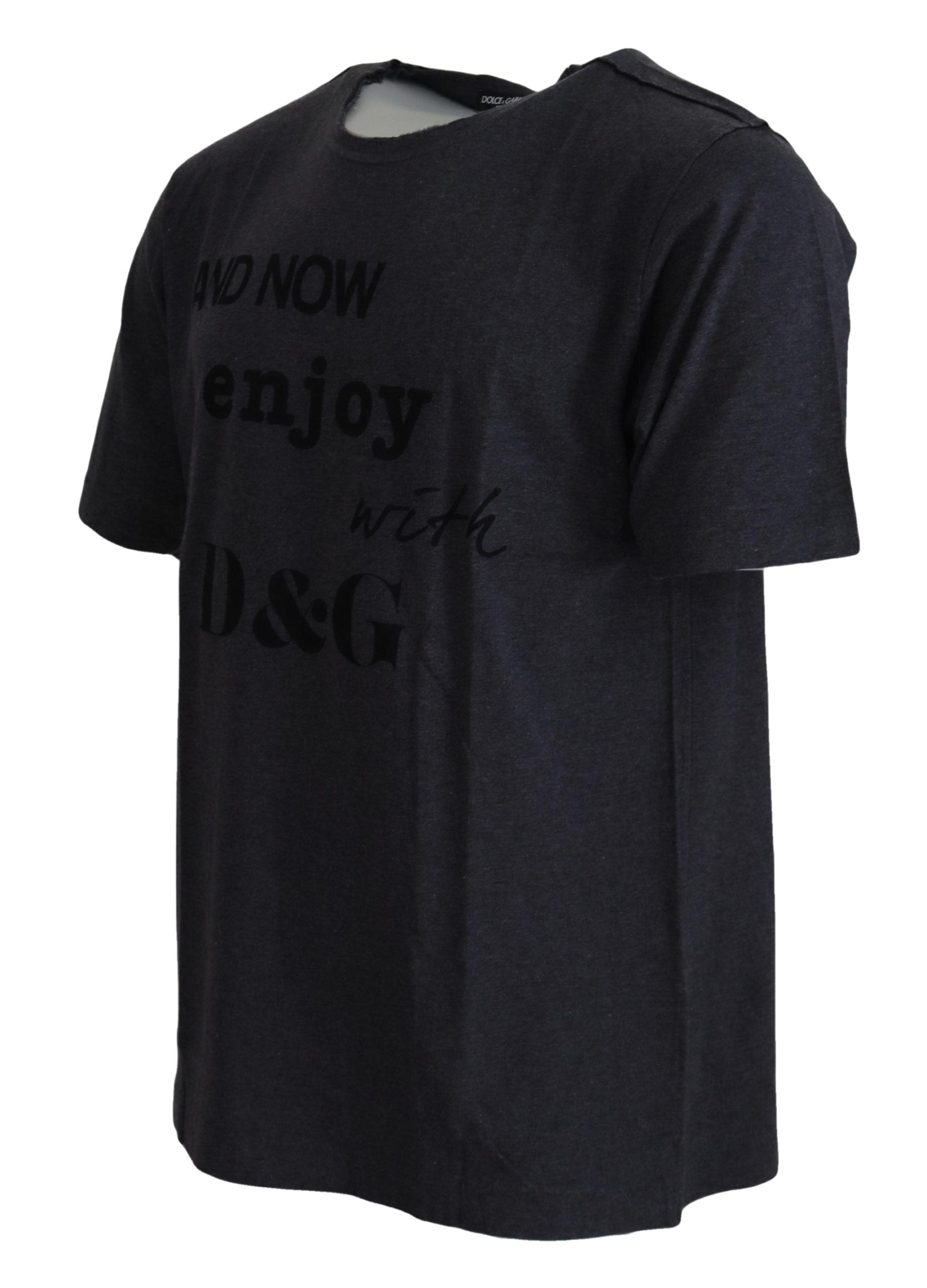Dolce & Gabbana grey short-sleeved round-neck cotton T-shirt-2