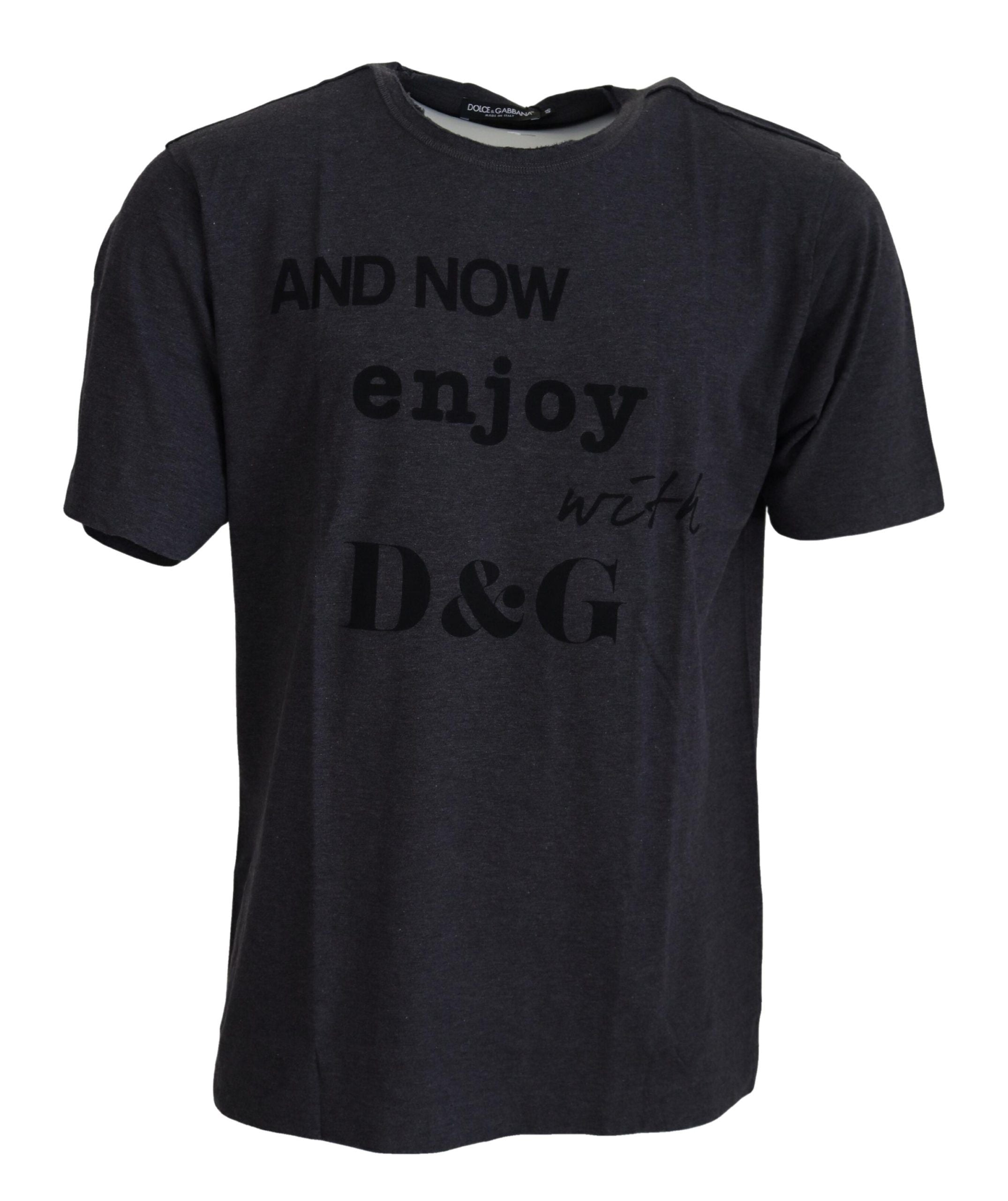 Dolce & Gabbana grey short-sleeved round-neck cotton T-shirt-1