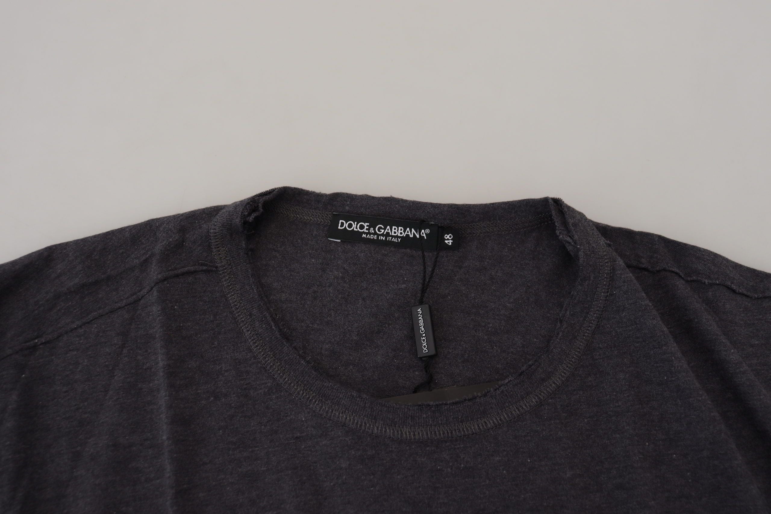 Dolce & Gabbana grey short-sleeved round-neck cotton T-shirt-4