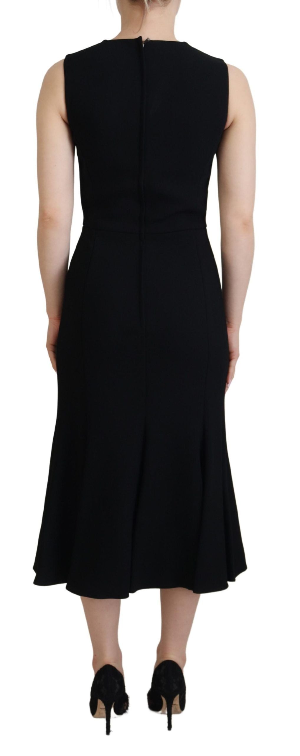 Dolce & Gabbana Schwarzes Kleid Etuikleid aus Viskose-3